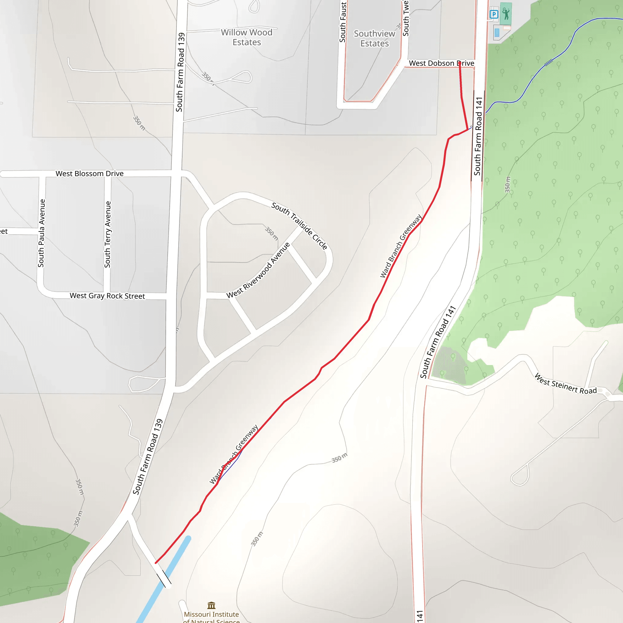 Ward Branch Greenway mobile static map
