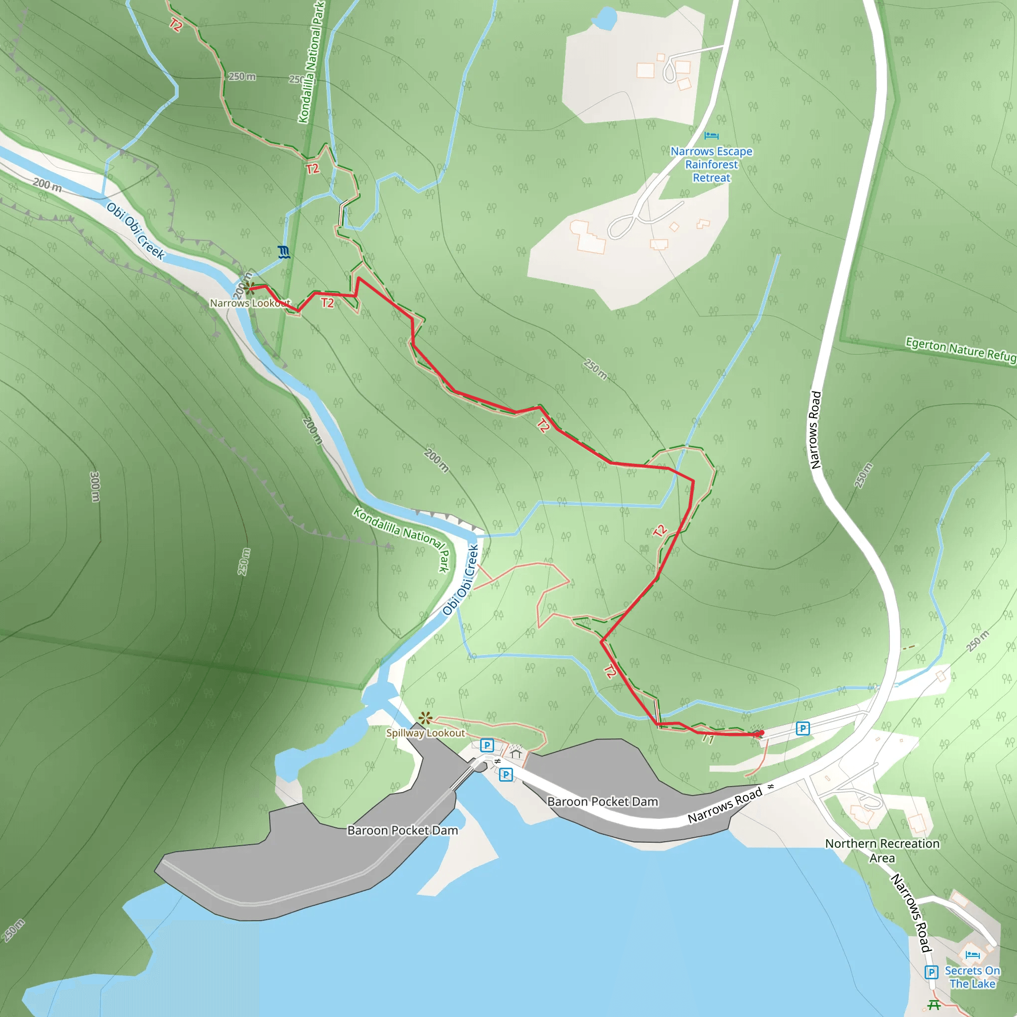 Narrows Lookout Track mobile static map