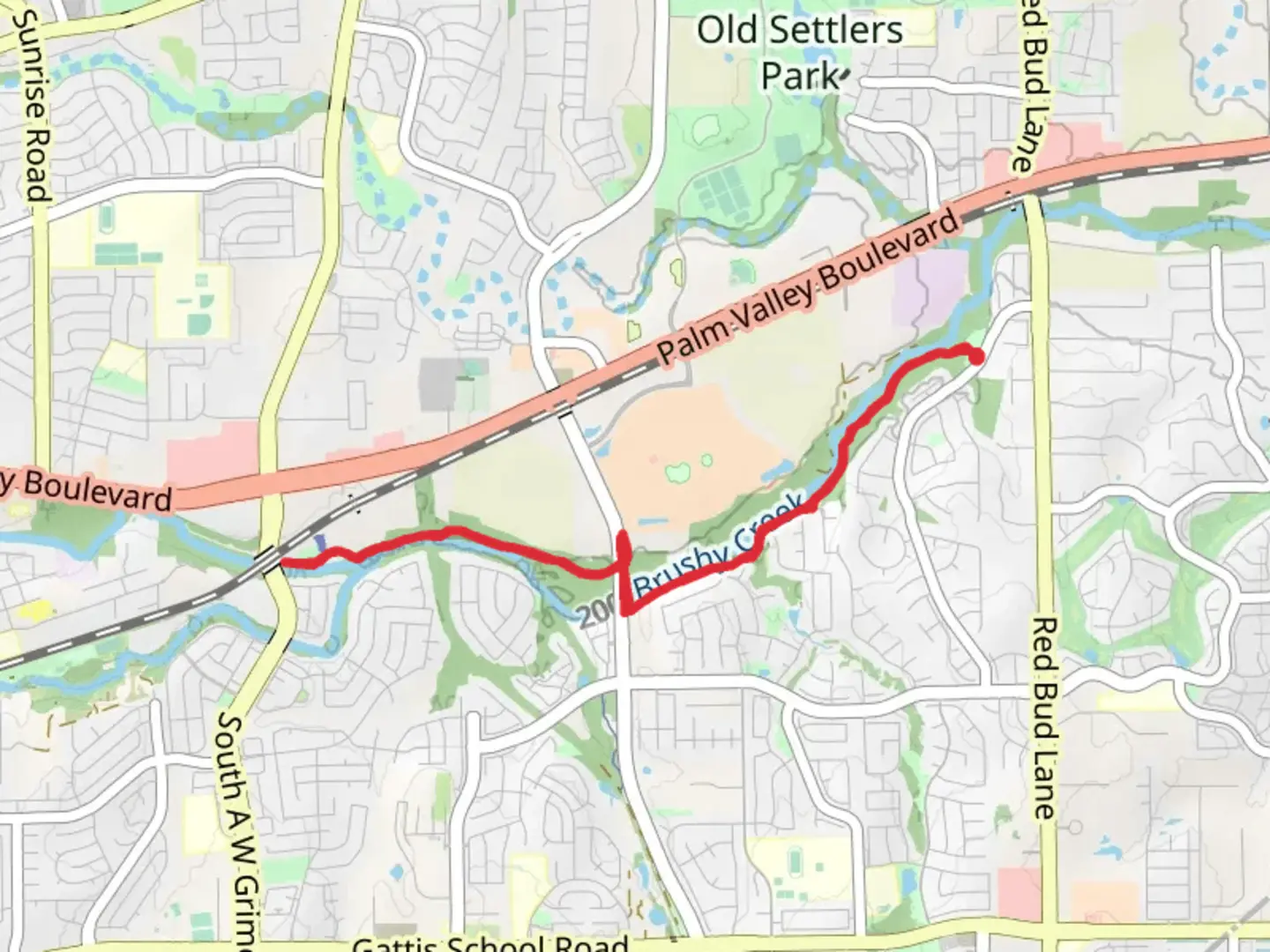 An image depicting the trail Brushy Creek Trail and its surrounding area.