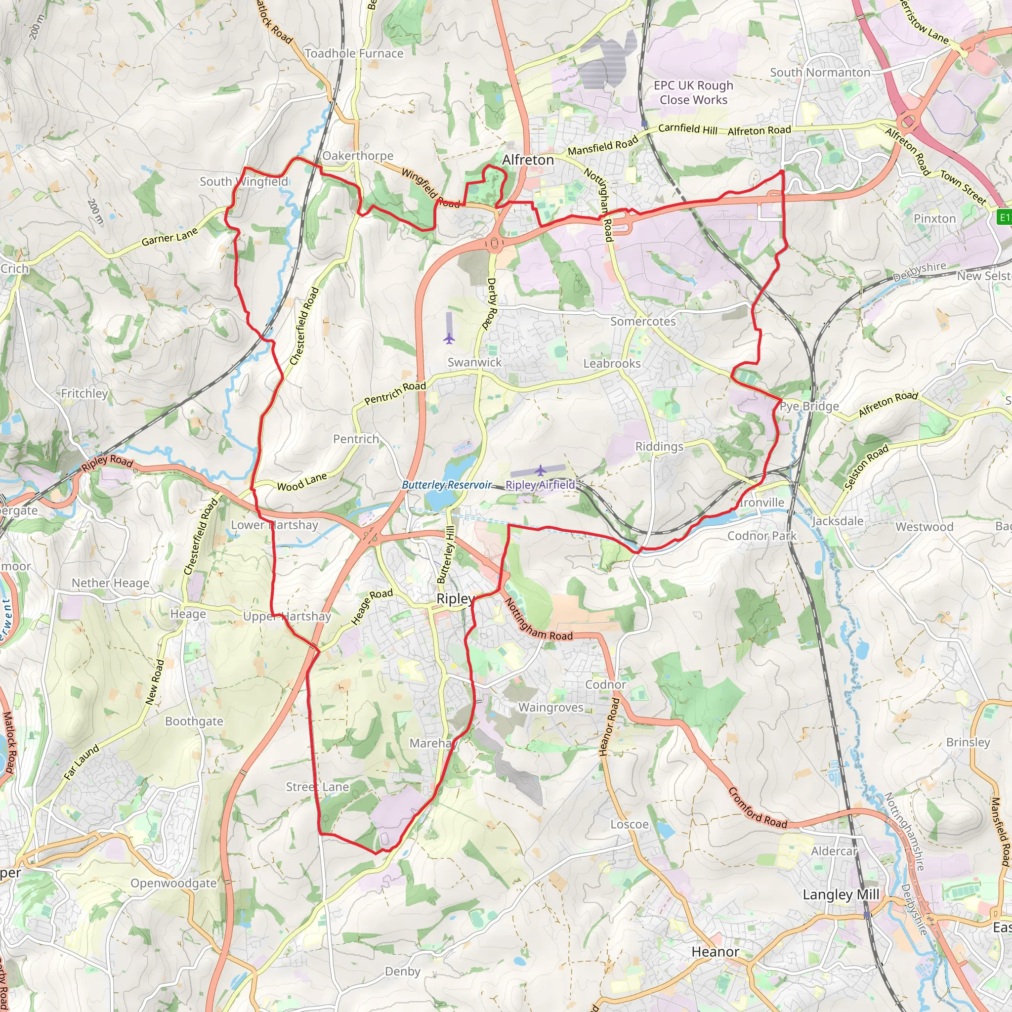 Alferton and Ripley Loop mobile static map