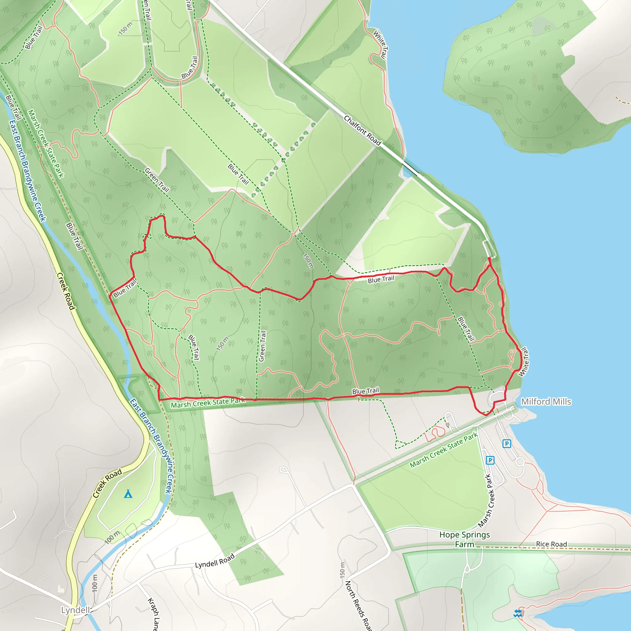 Marsh Creek Reservoir Loop mobile static map