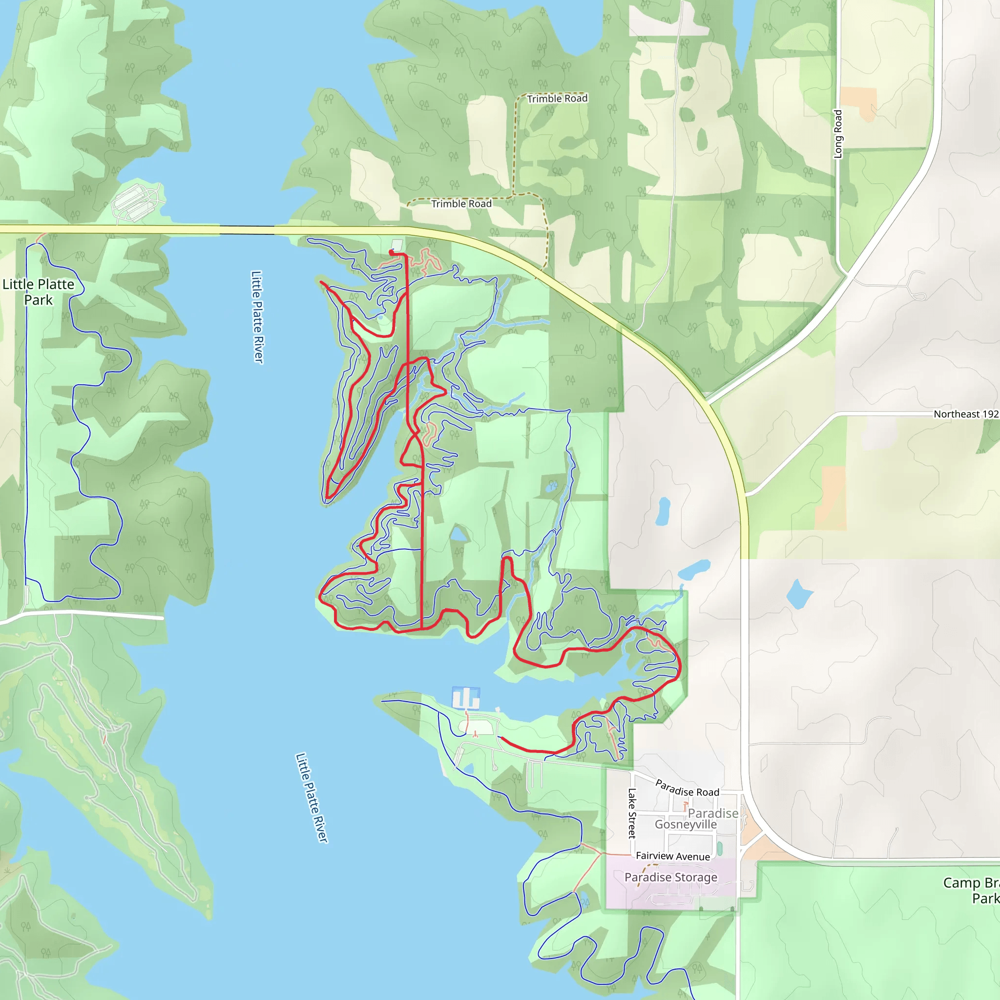 Backbone Trail and Whispering Pine Trail mobile static map