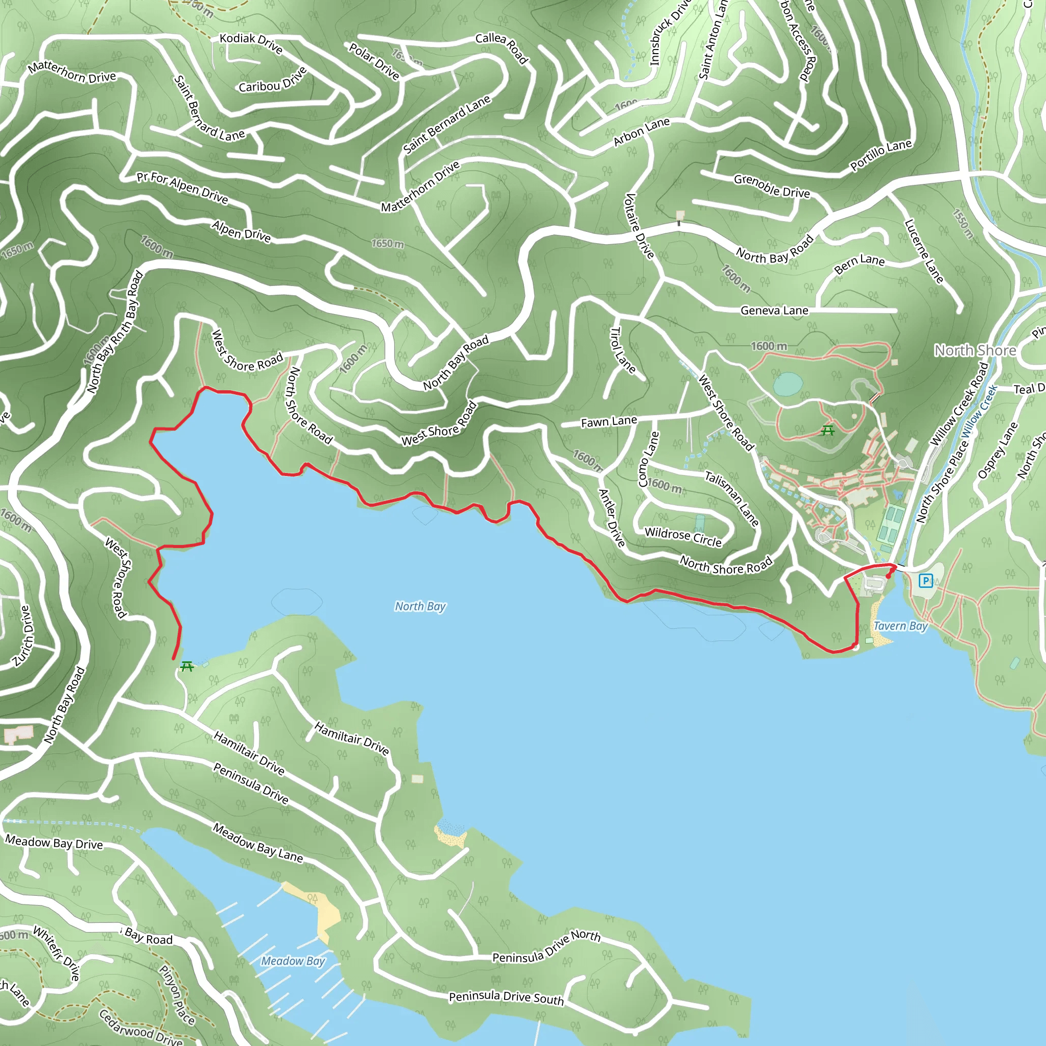 North Bay via Access Trail 53 mobile static map