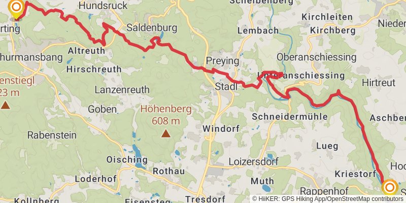 Goldsteig stage 27 Map