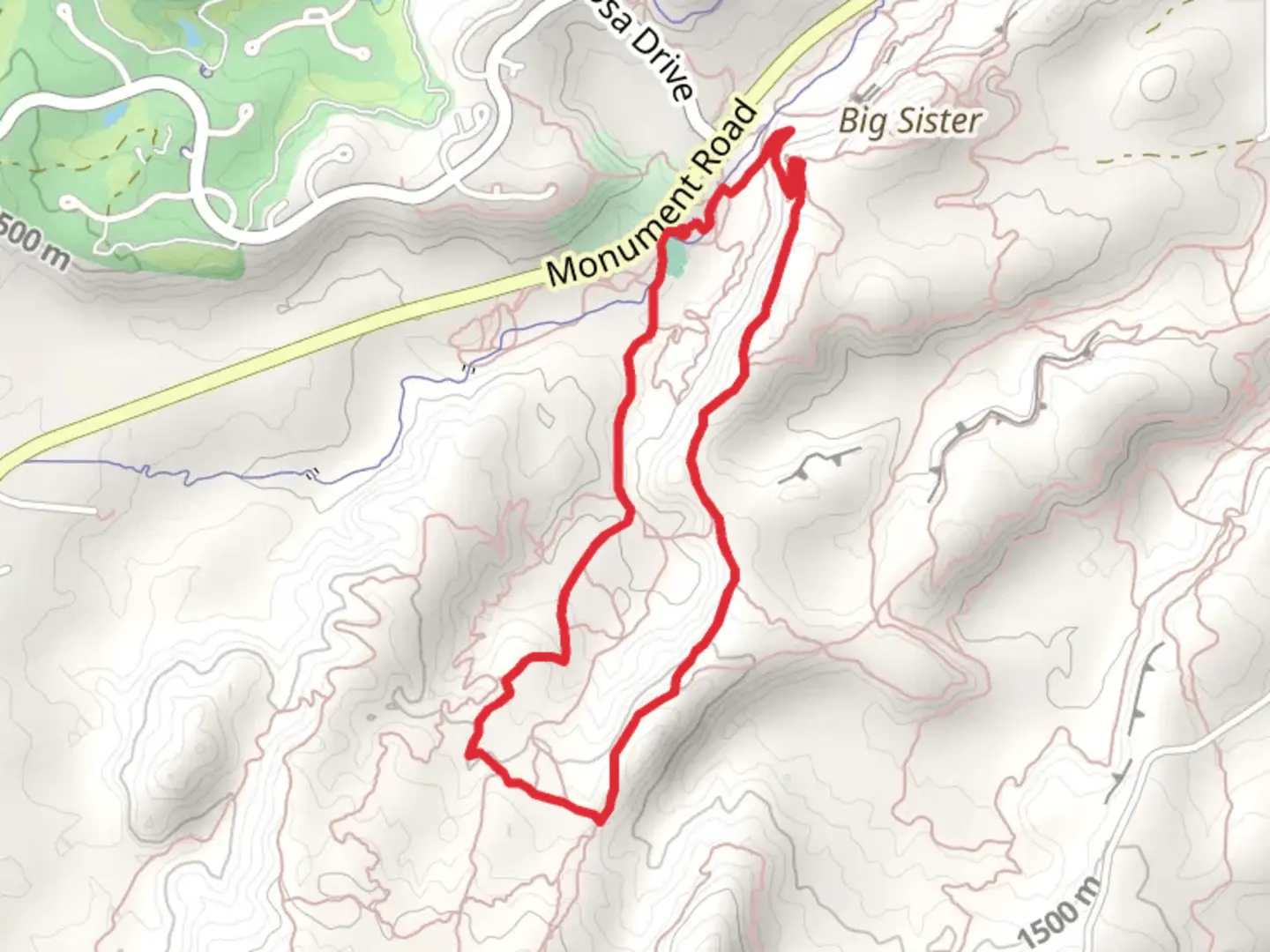 An image depicting the trail Raven Ridge - Curt's Up - Tabeguache Loop Trail and its surrounding area.