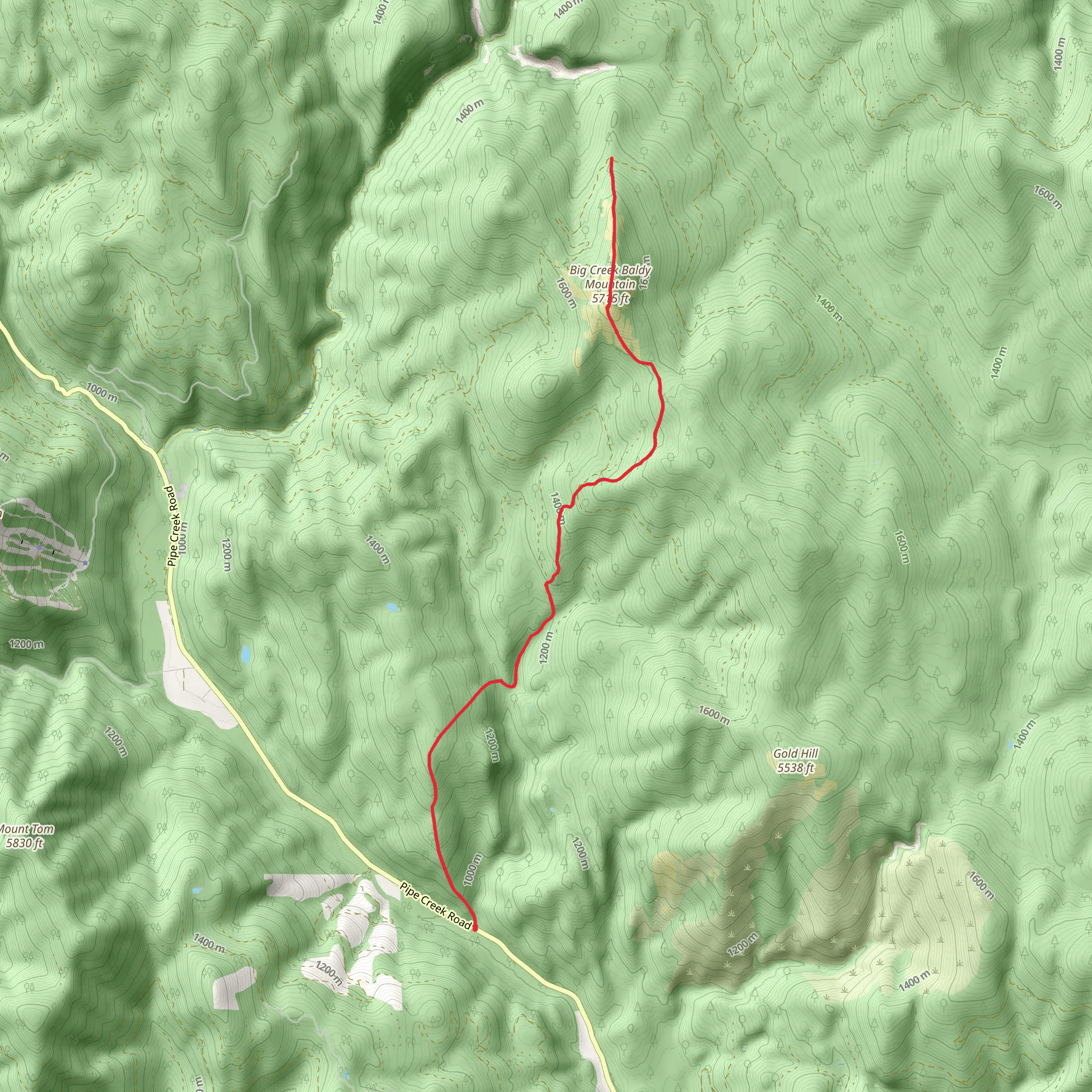 Shafer - Big Creek Baldy Trail mobile static map