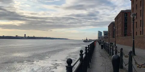An image depicting the trail Mersey Way and its surrounding area.