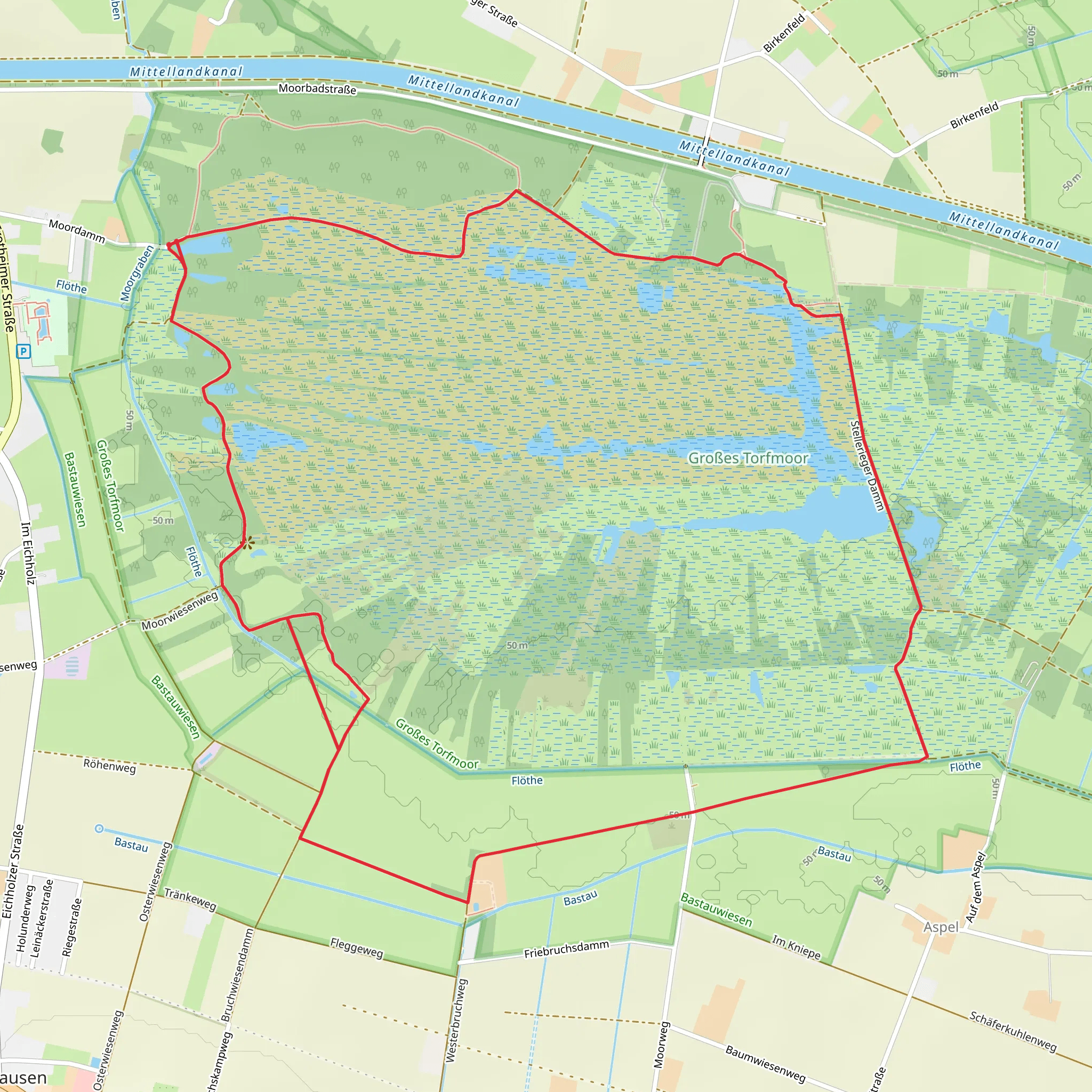 Großes Torfmoor Loop via Rundwanderweg 2 Km mobile static map