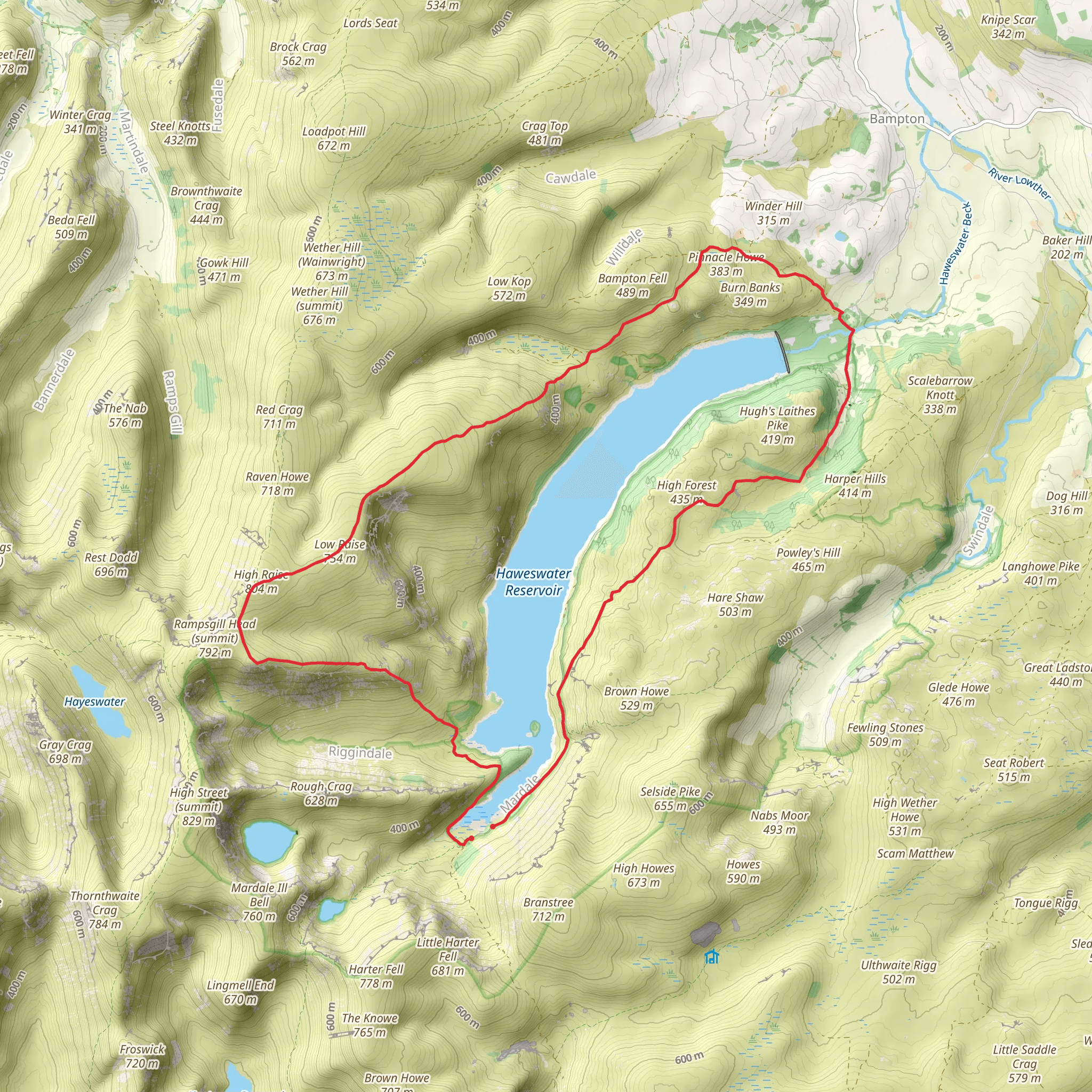 Hike from Bampton mobile static map