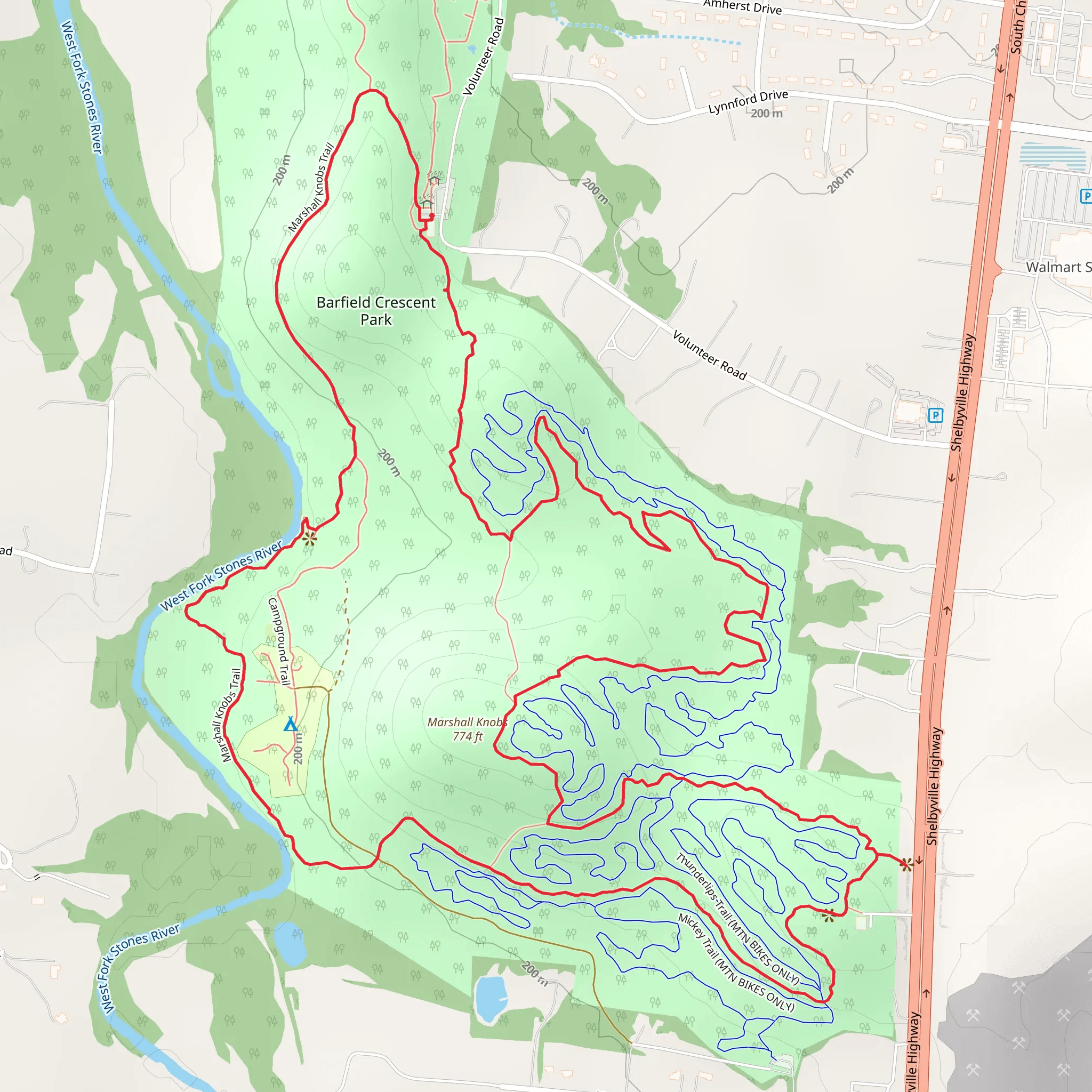 Barfield Crescent Park Loop mobile static map