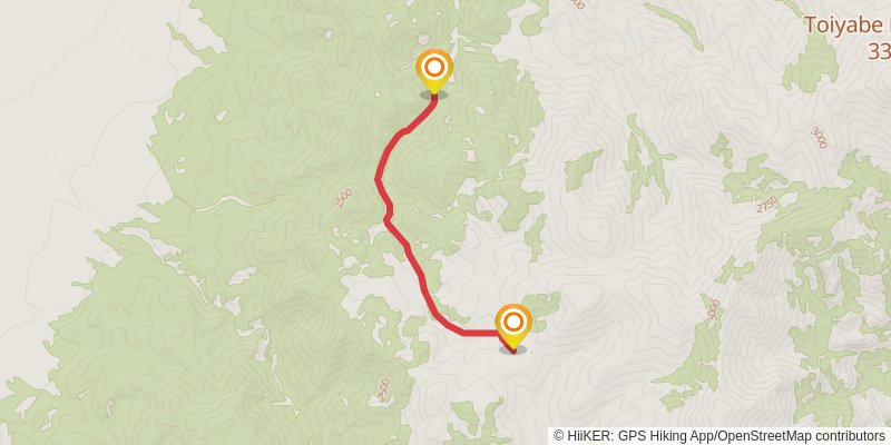 Toiyabe Crest Trail spur 3 Map
