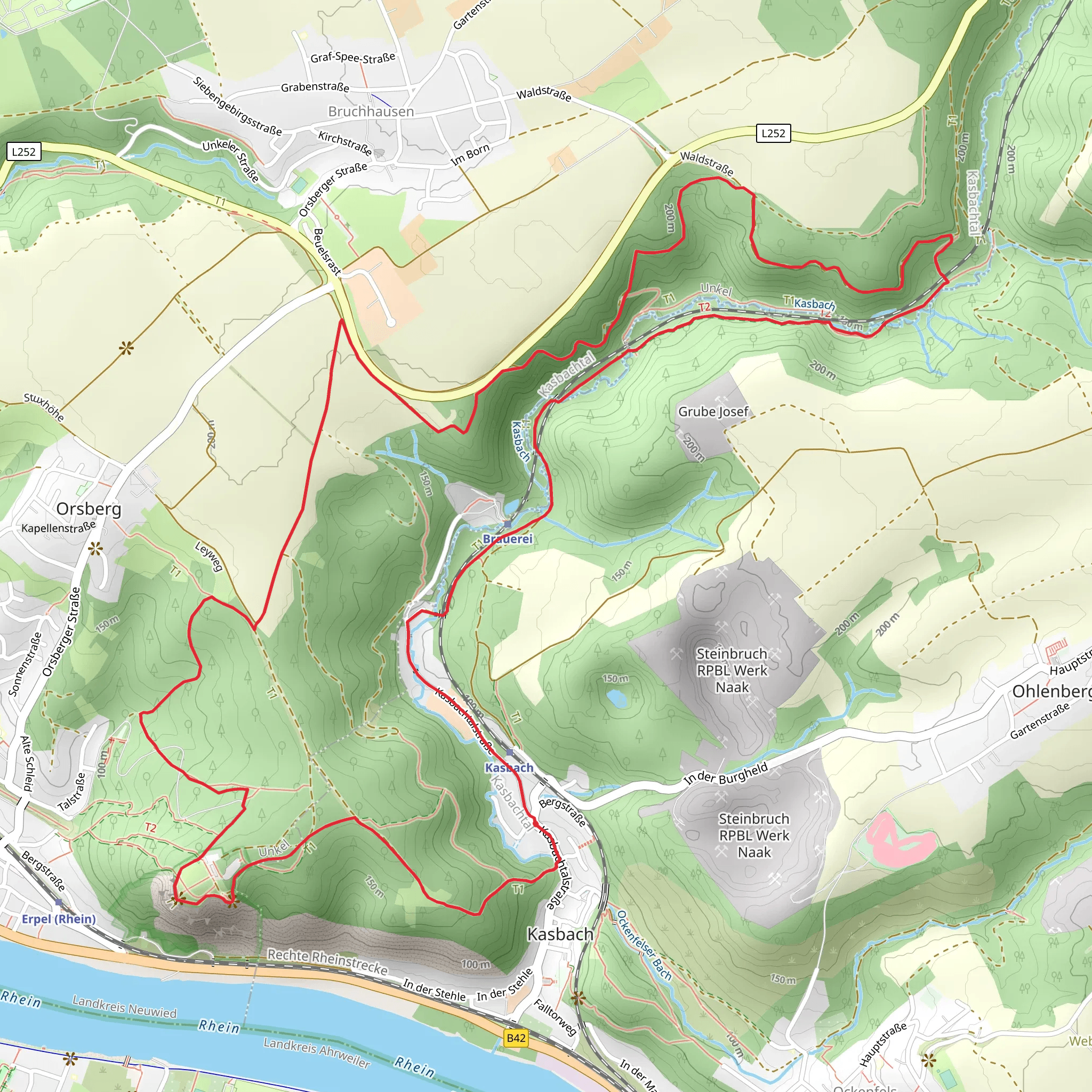 Erpeler Ley via Rheinsteig Zuweg Kalenborn mobile static map