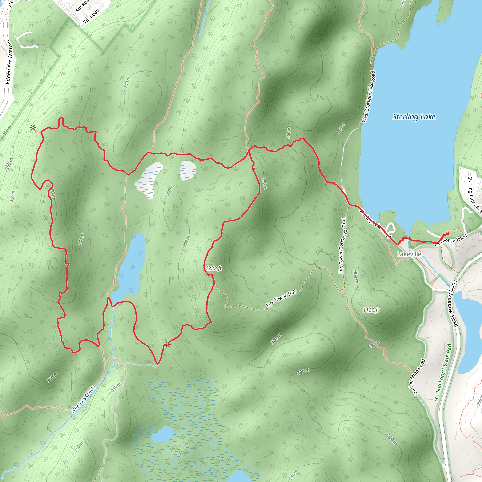 Bare Rock and Sterling Ridge Loop Trail mobile static map