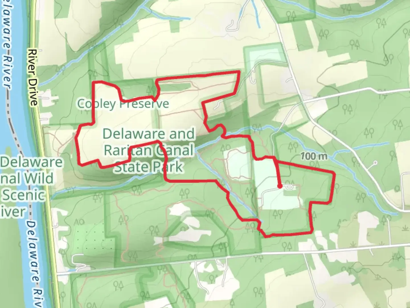 An image depicting the trail Field Edge and Orange Loop Trail and its surrounding area.