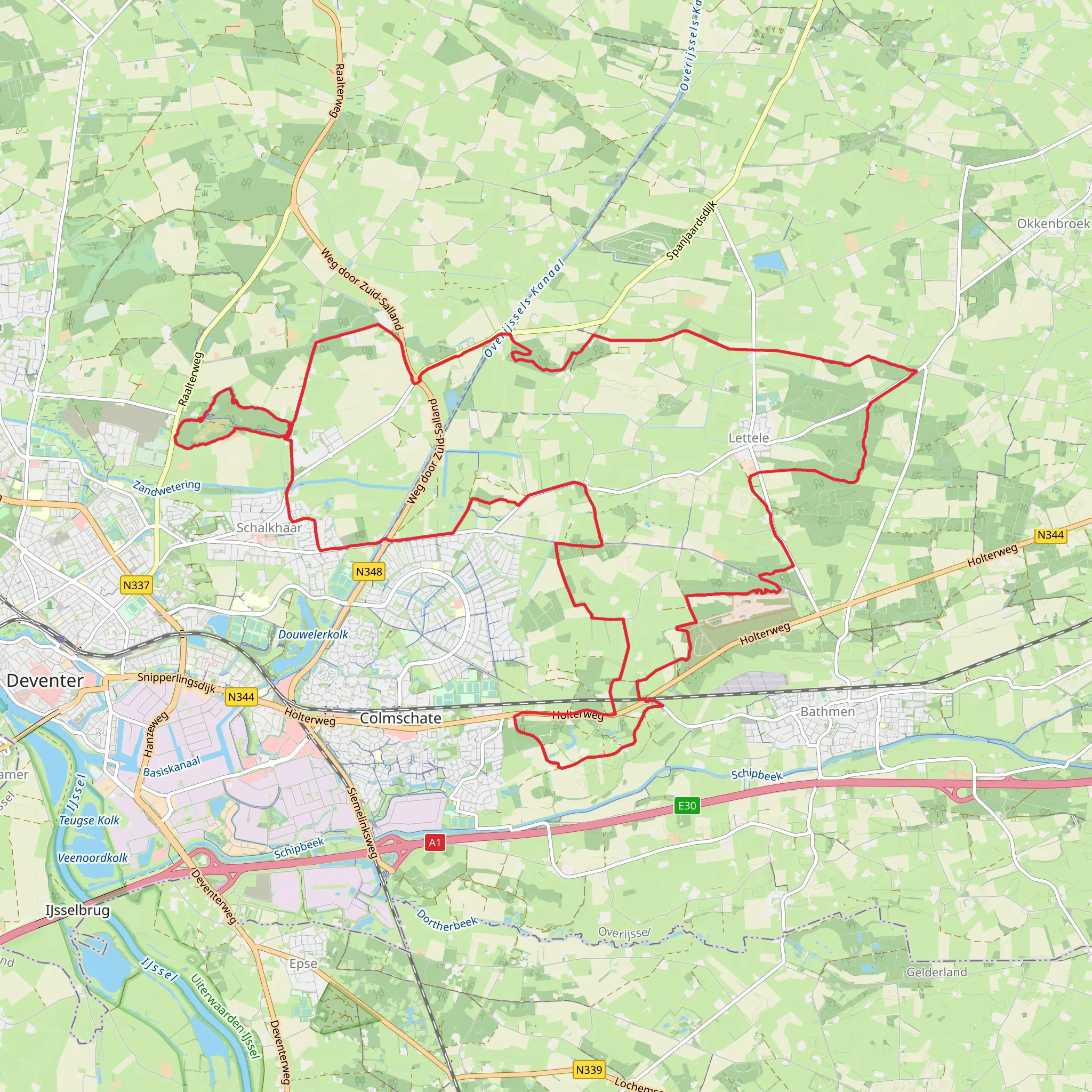 Zandbelt, Bannink and Klein Kiekenbelt Loop mobile static map