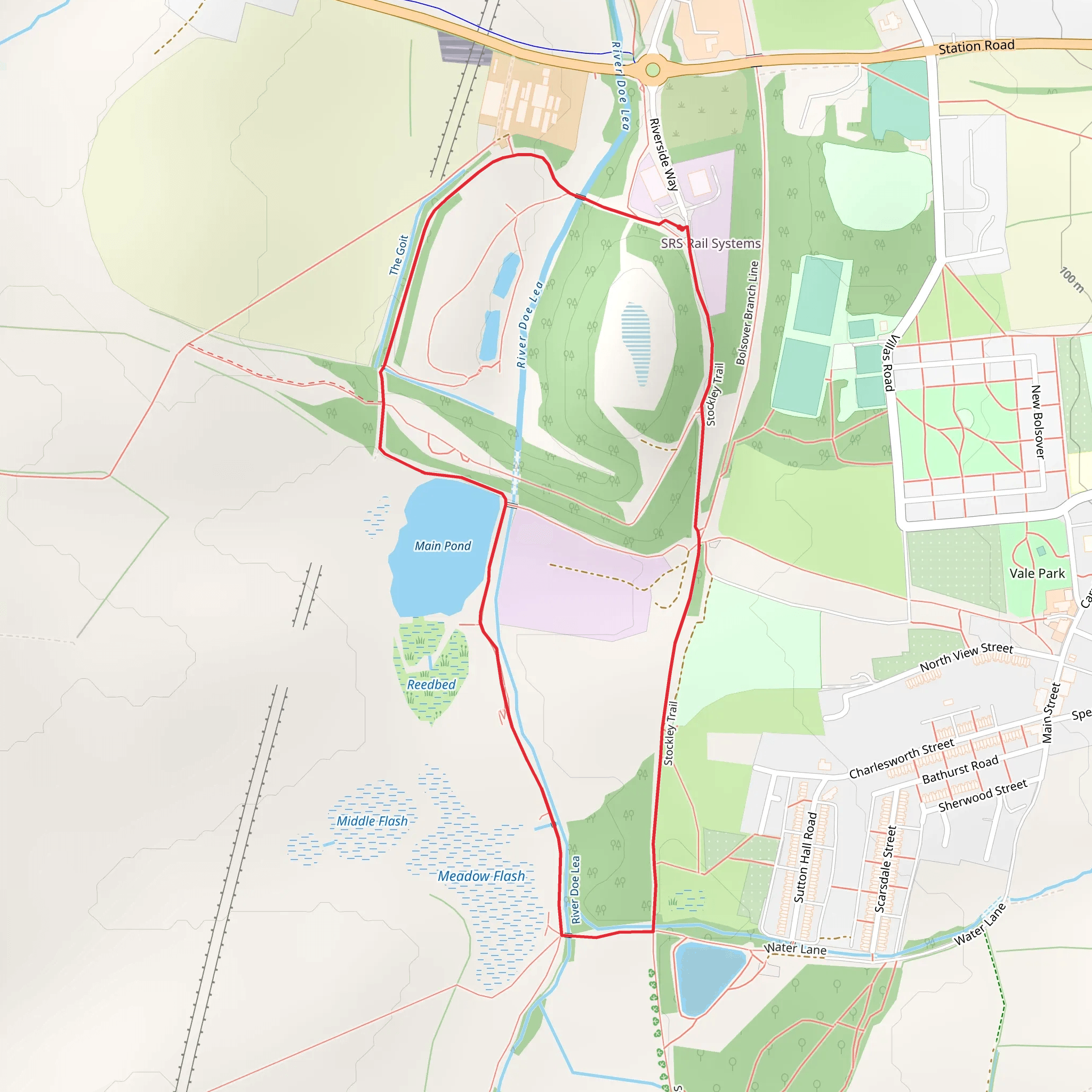 Carr Vale Nature Reserve Loop mobile static map