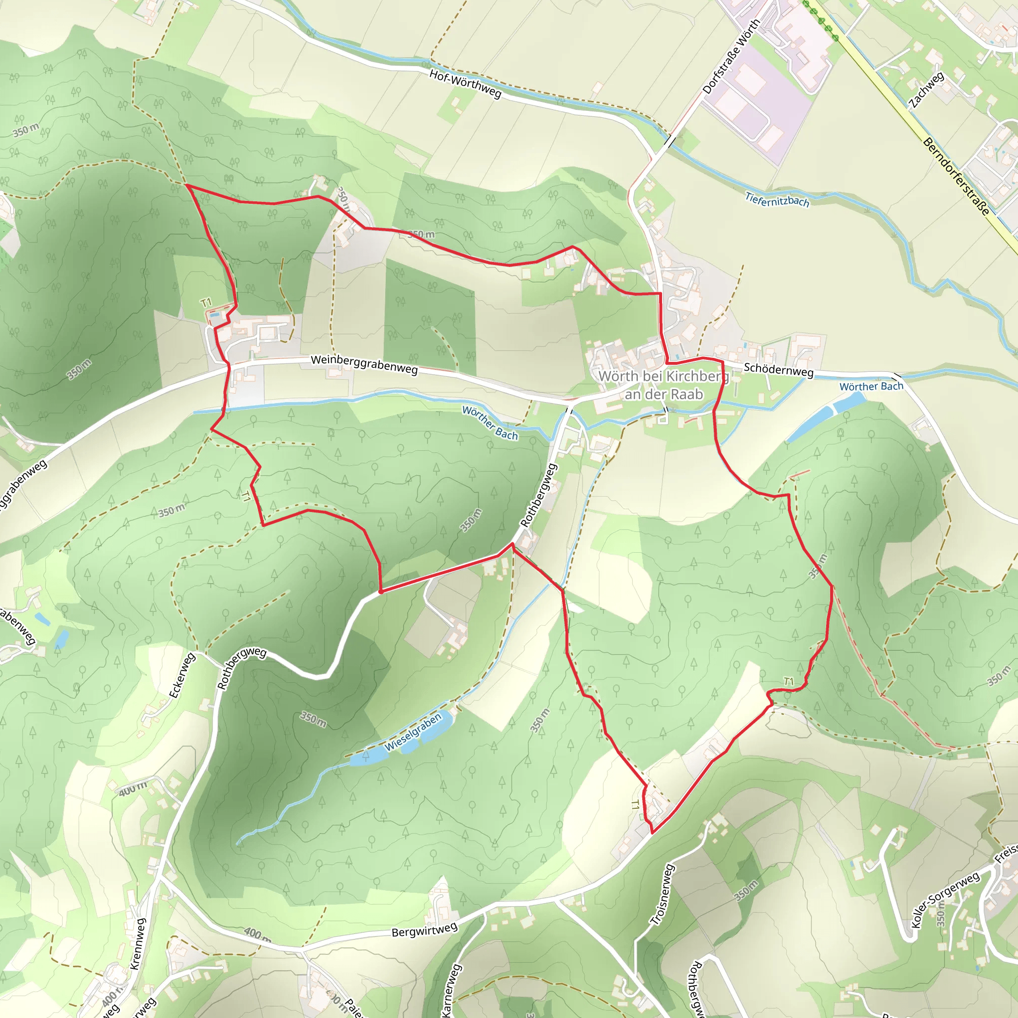 Kirchbergvitalweg Bergrunde mobile static map
