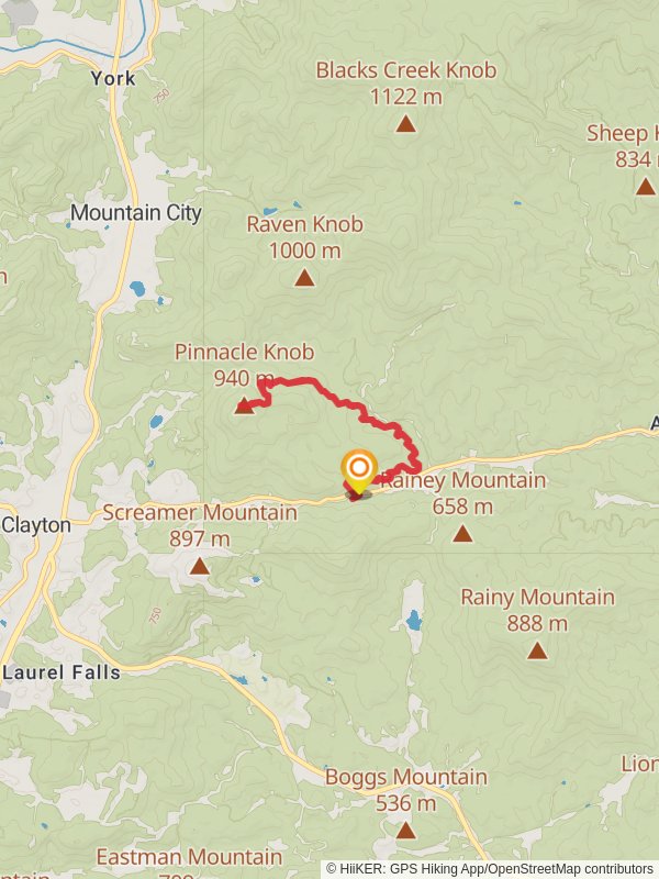 Pinnacle Knob via Bartram Trail