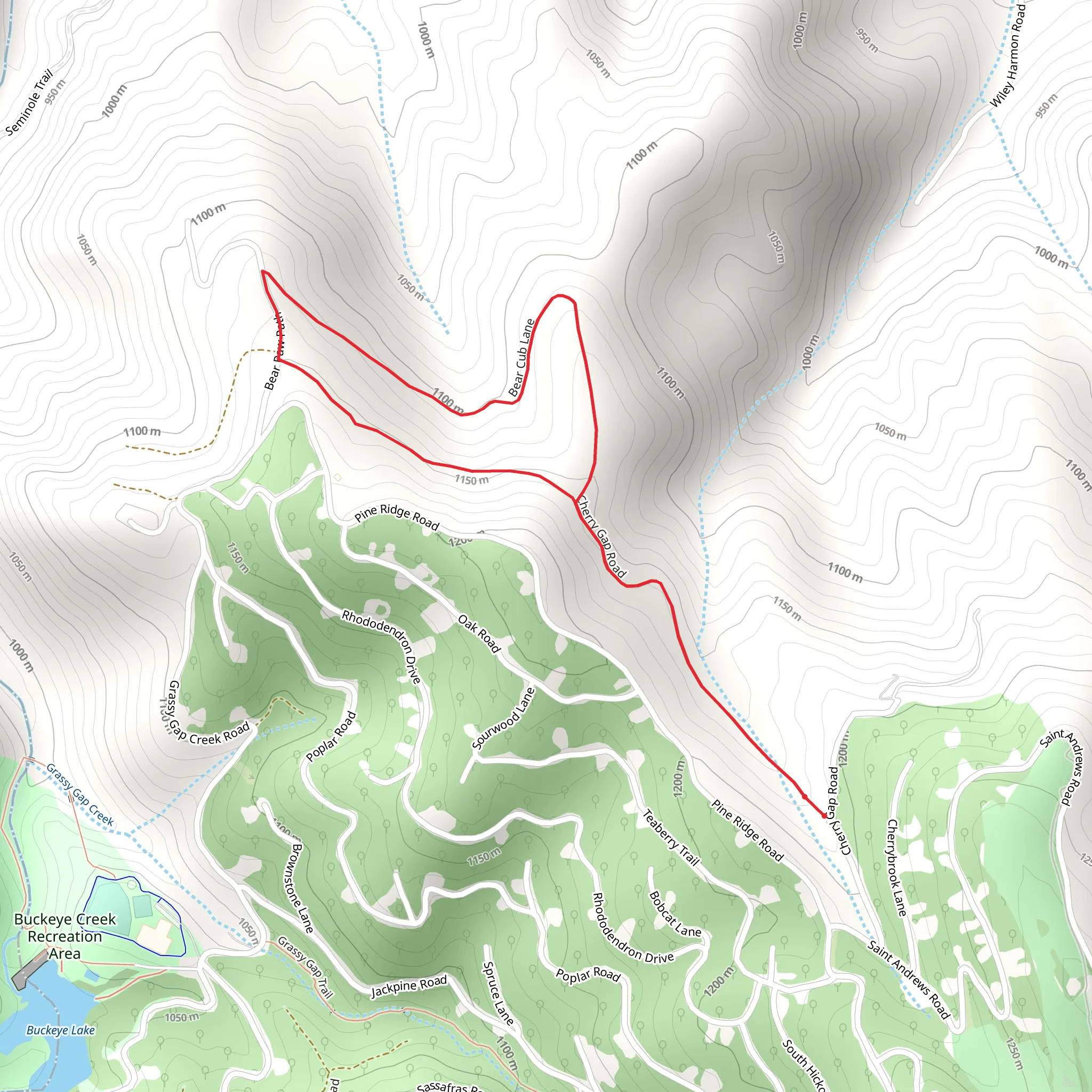 Cherry Gap Road and Bear Cub Lane Loop mobile static map