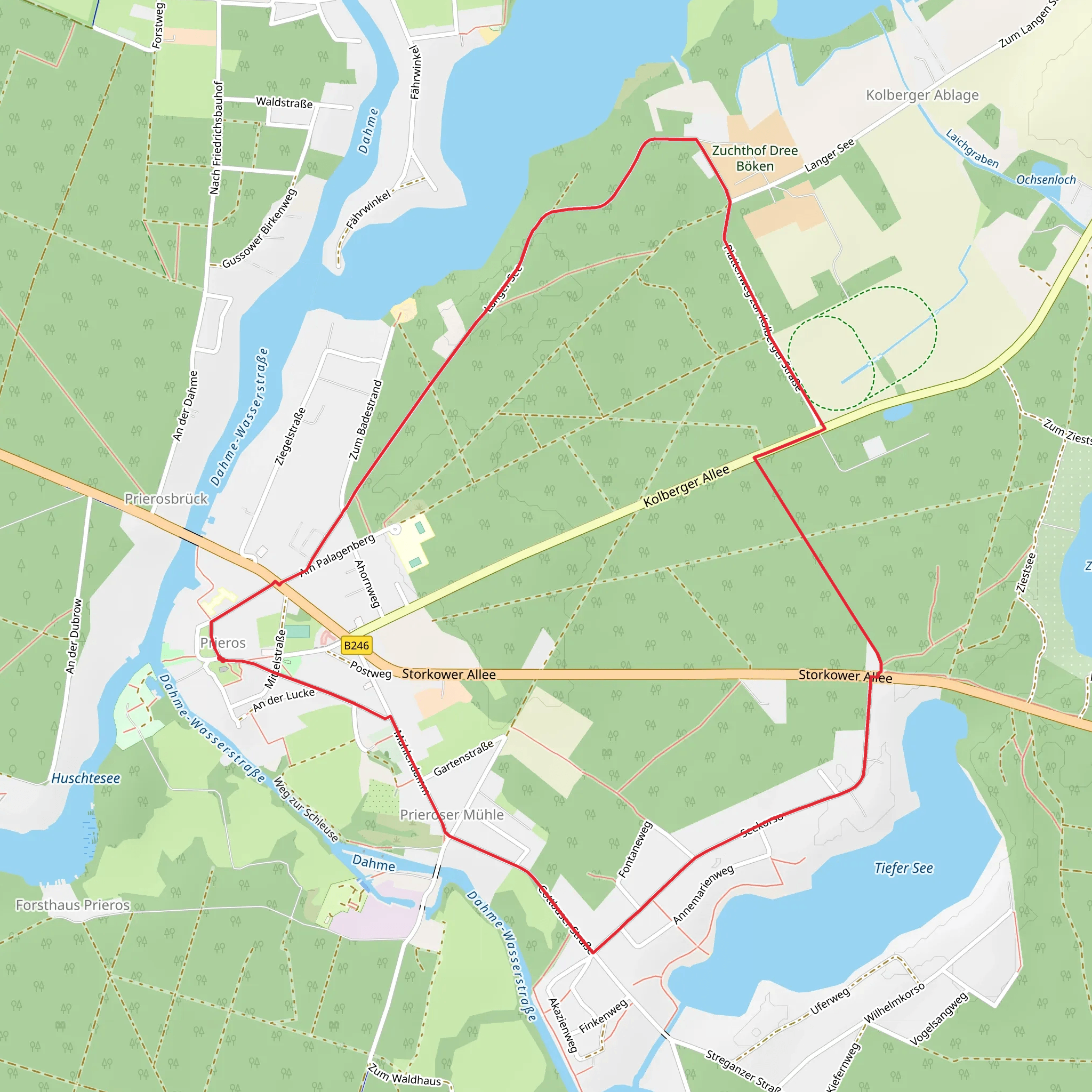 Rundweg Prieroser Heide mobile static map