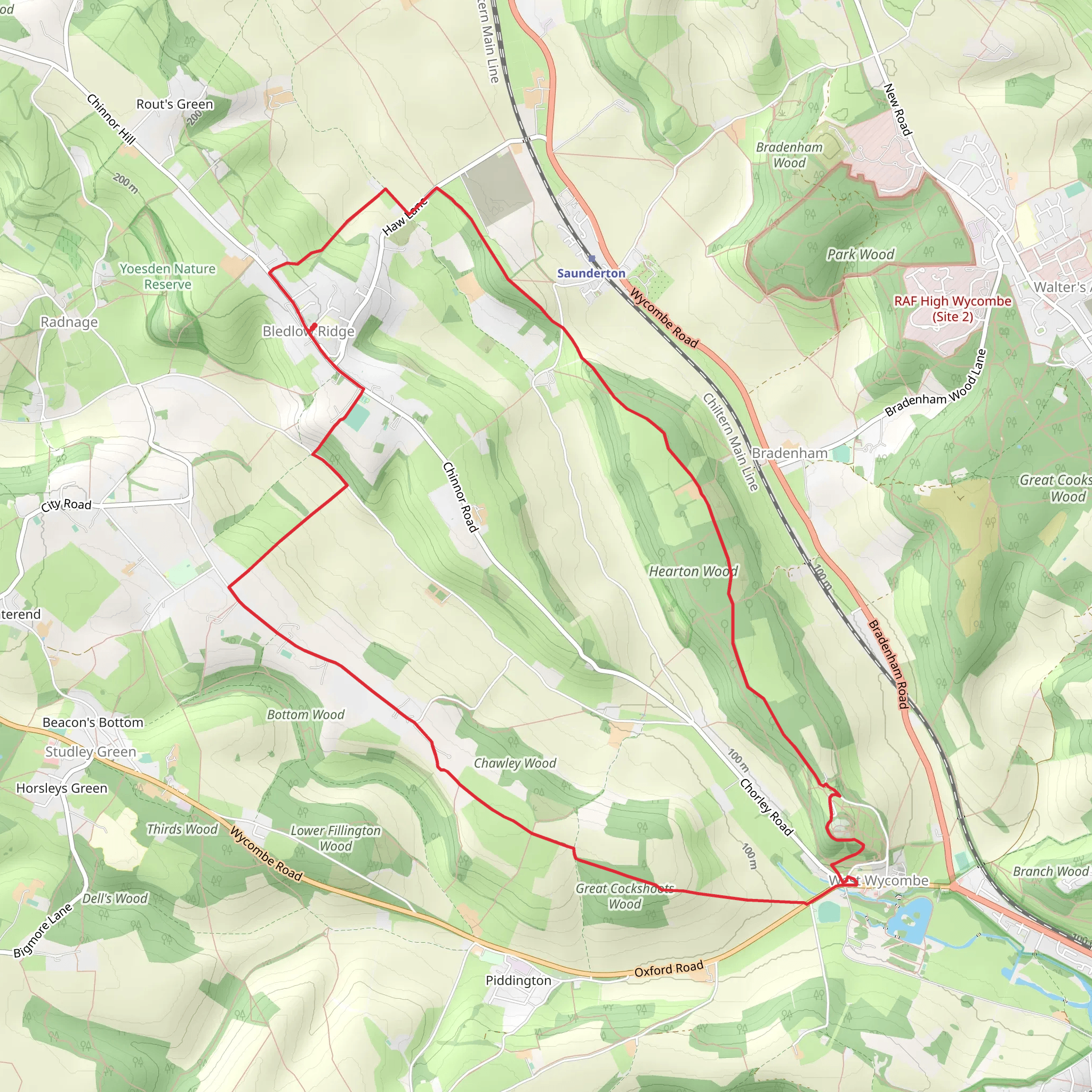 Bledlow Ridge and West Wycombe Loop mobile static map