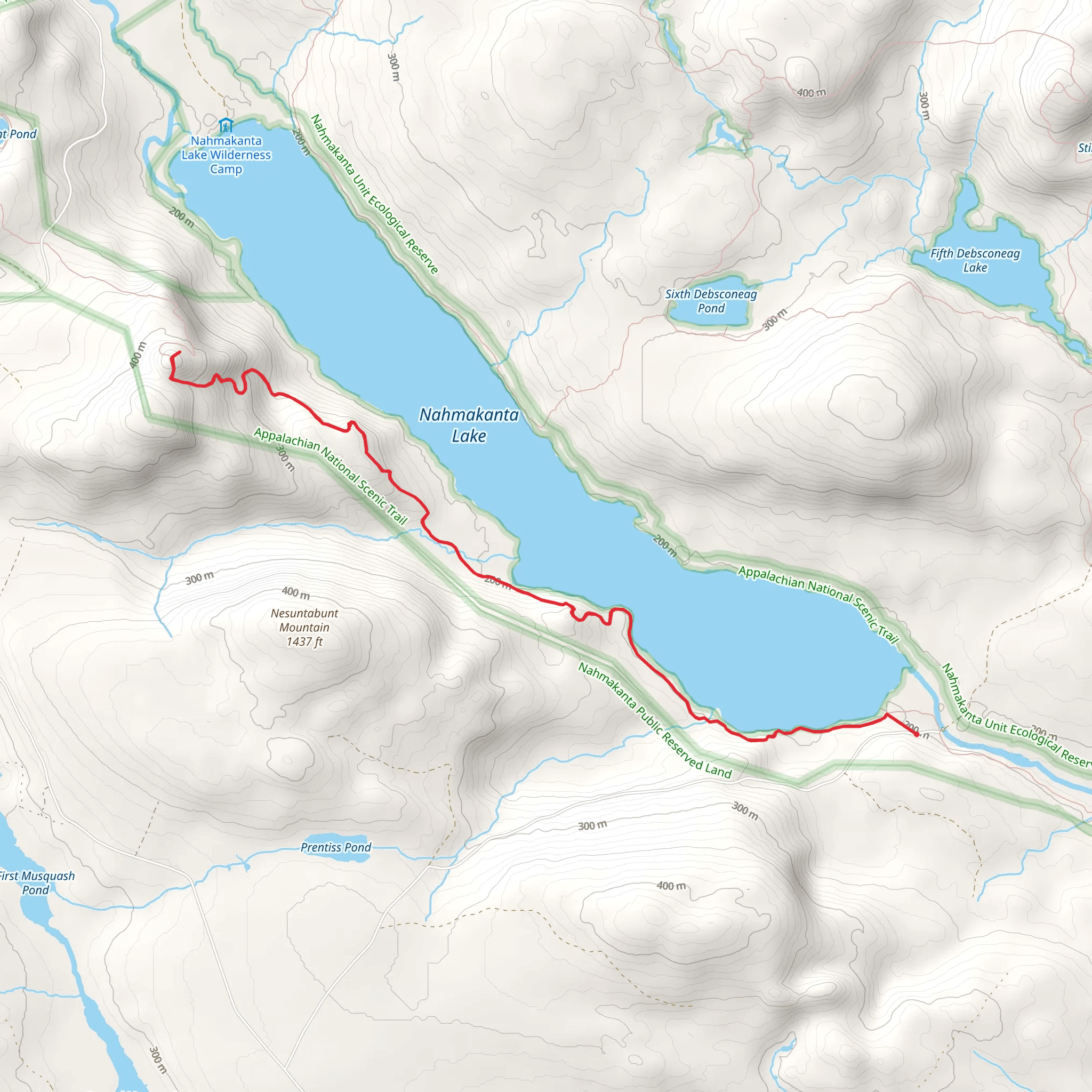 Nahmakanta Lake and Wadleigh Valley mobile static map