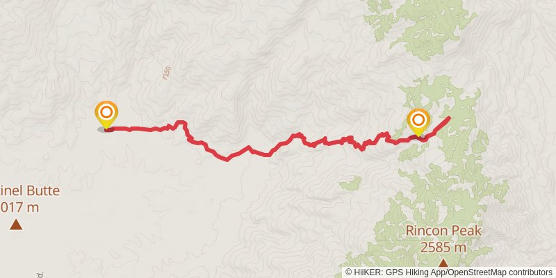 Rincon Creek Trail stage 2 Map