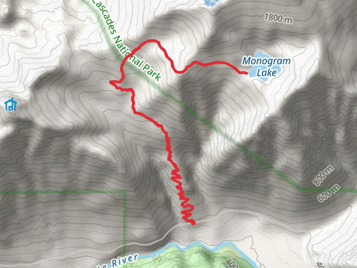An image depicting the trail Monogram Lake Trail and its surrounding area.
