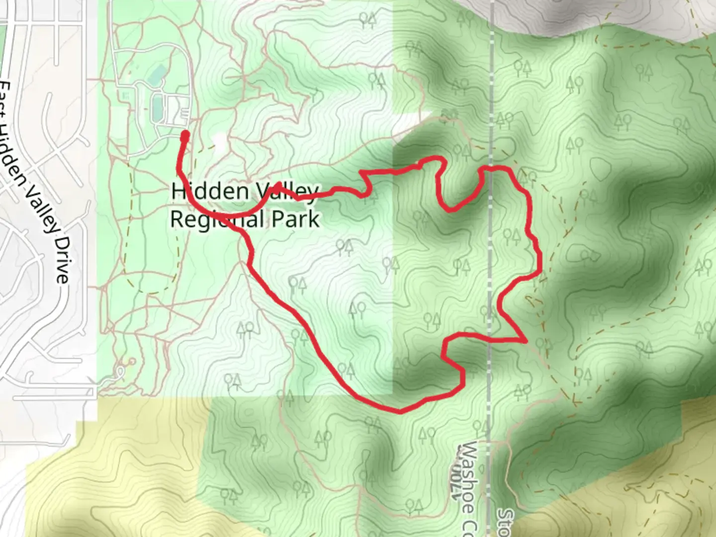 An image depicting the trail Highland Trail Loop and its surrounding area.