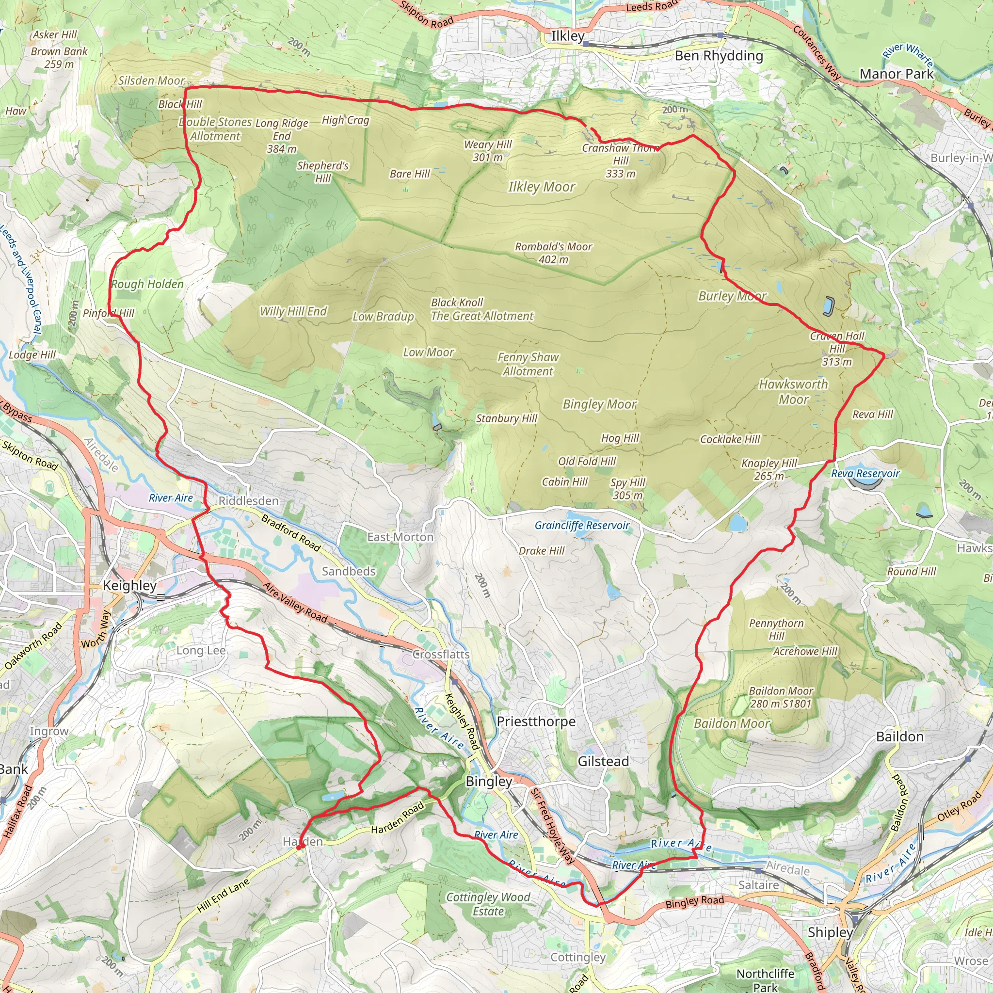 Harden Hike in Moor mobile static map