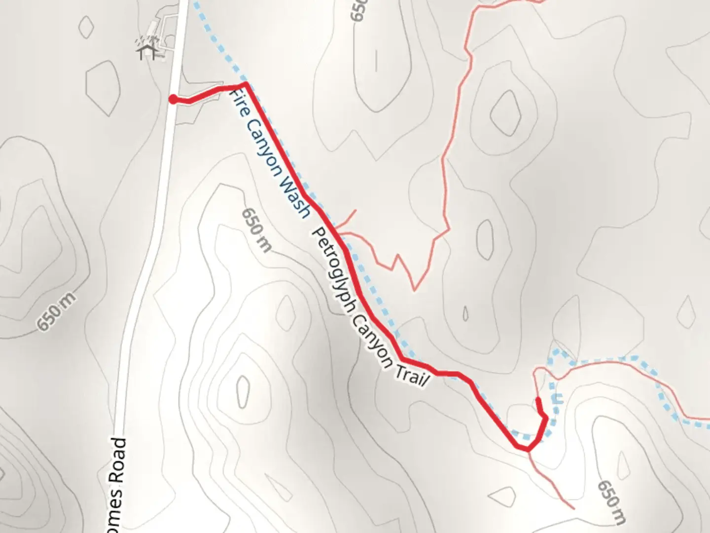 An image depicting the trail Mouse's Tank and its surrounding area.