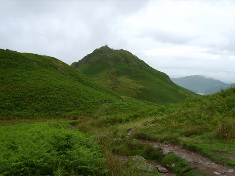 An image depicting the trail Steel Fell, Calf Crag, Gibson Knott and Helm Crag Loop - Grasmere and its surrounding area.