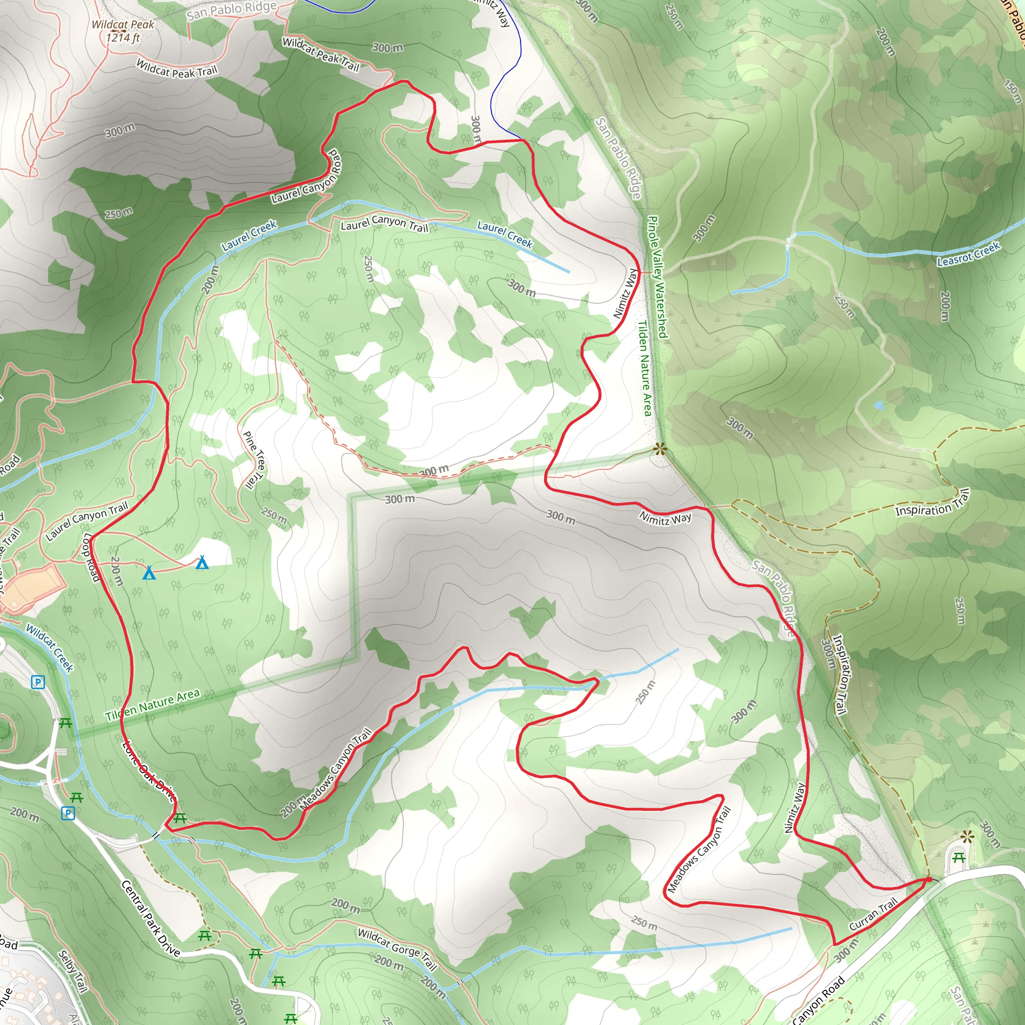 Nimitz Way - Laurel Canyon - Meadows Canyon Loop Trail mobile static map
