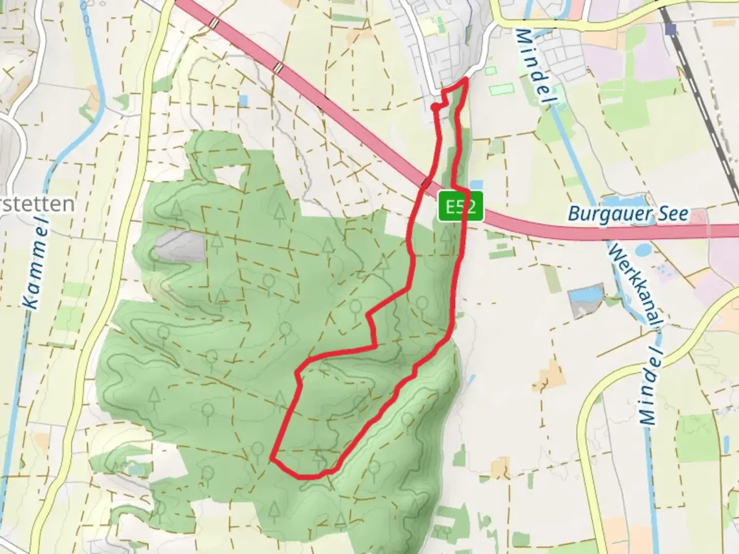 An image depicting the trail Burgau Loop and its surrounding area.