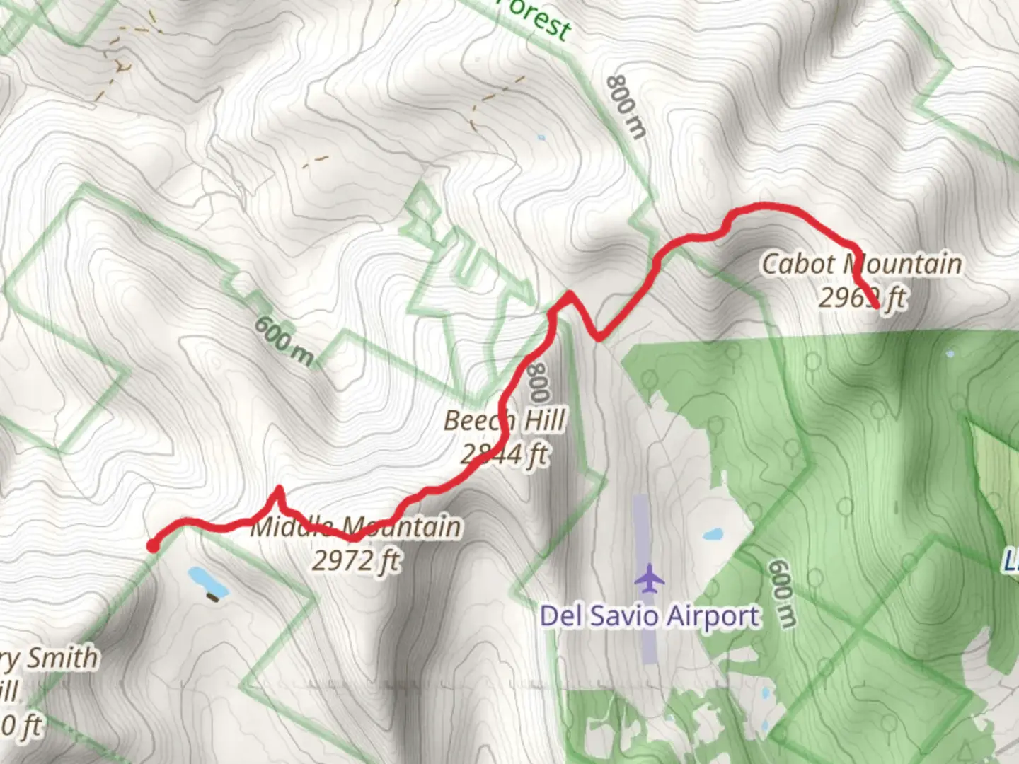 An image depicting the trail Middle Mountain Trail and Touch-Me-Not Trail and its surrounding area.