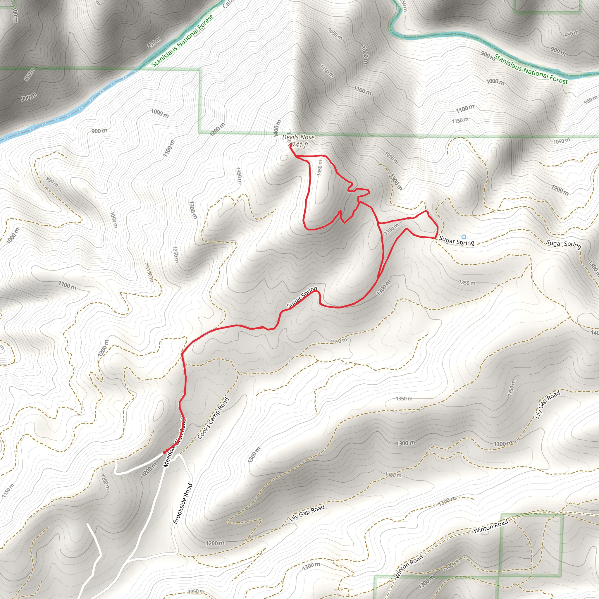 Devils Nose from Meadow Glen Road mobile static map