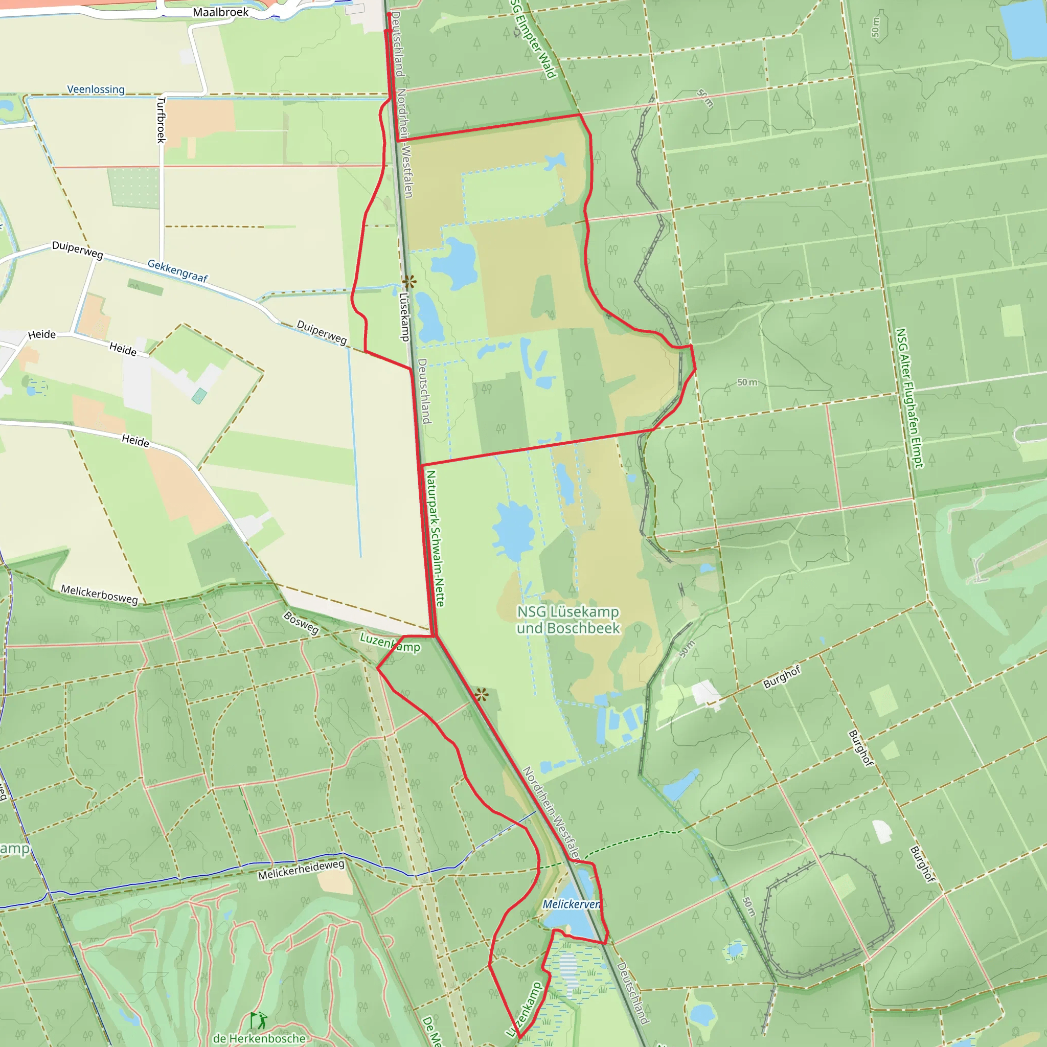 NSG Luesekamp und Boschbeek and Melickerven Loop mobile static map