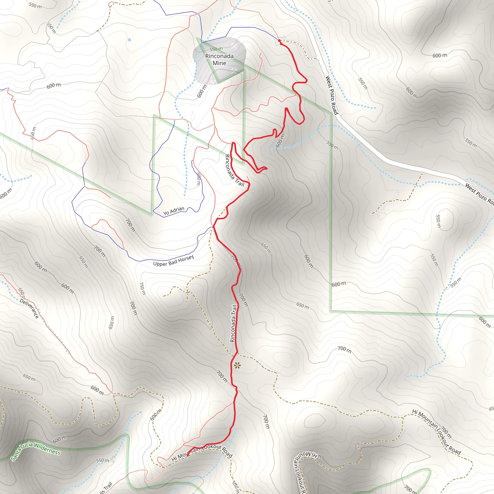 Rinconada Trail mobile static map