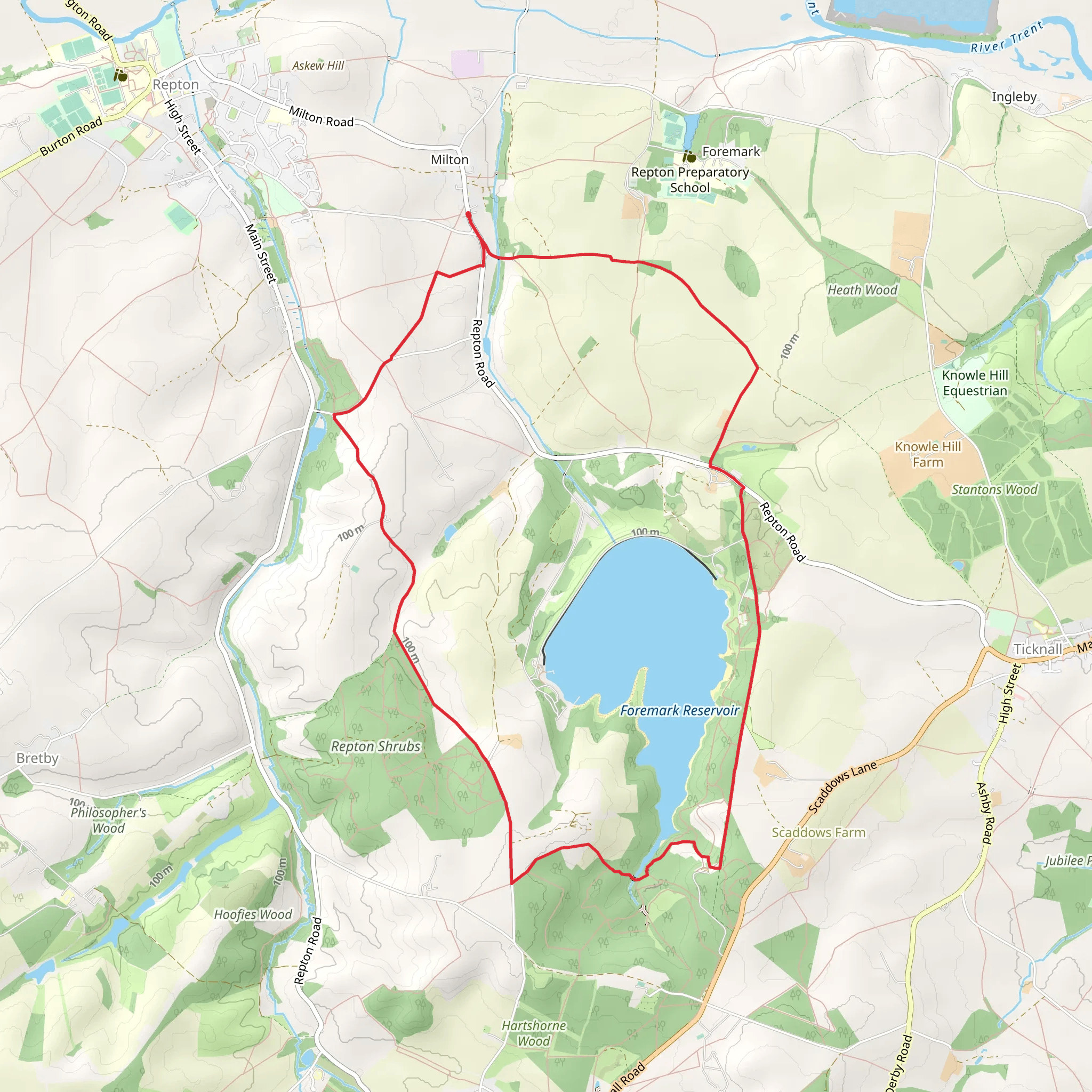 Milton to Carver's Rock Loop mobile static map