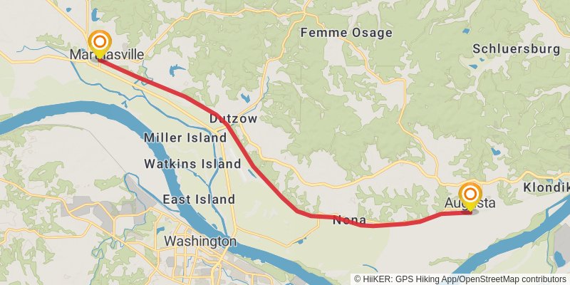 Katy Trail stage 12 Map