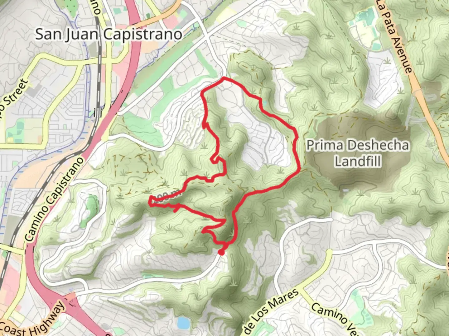 An image depicting the trail Las Ramblas, Entrada and Delgado Canyon Loop Trail and its surrounding area.