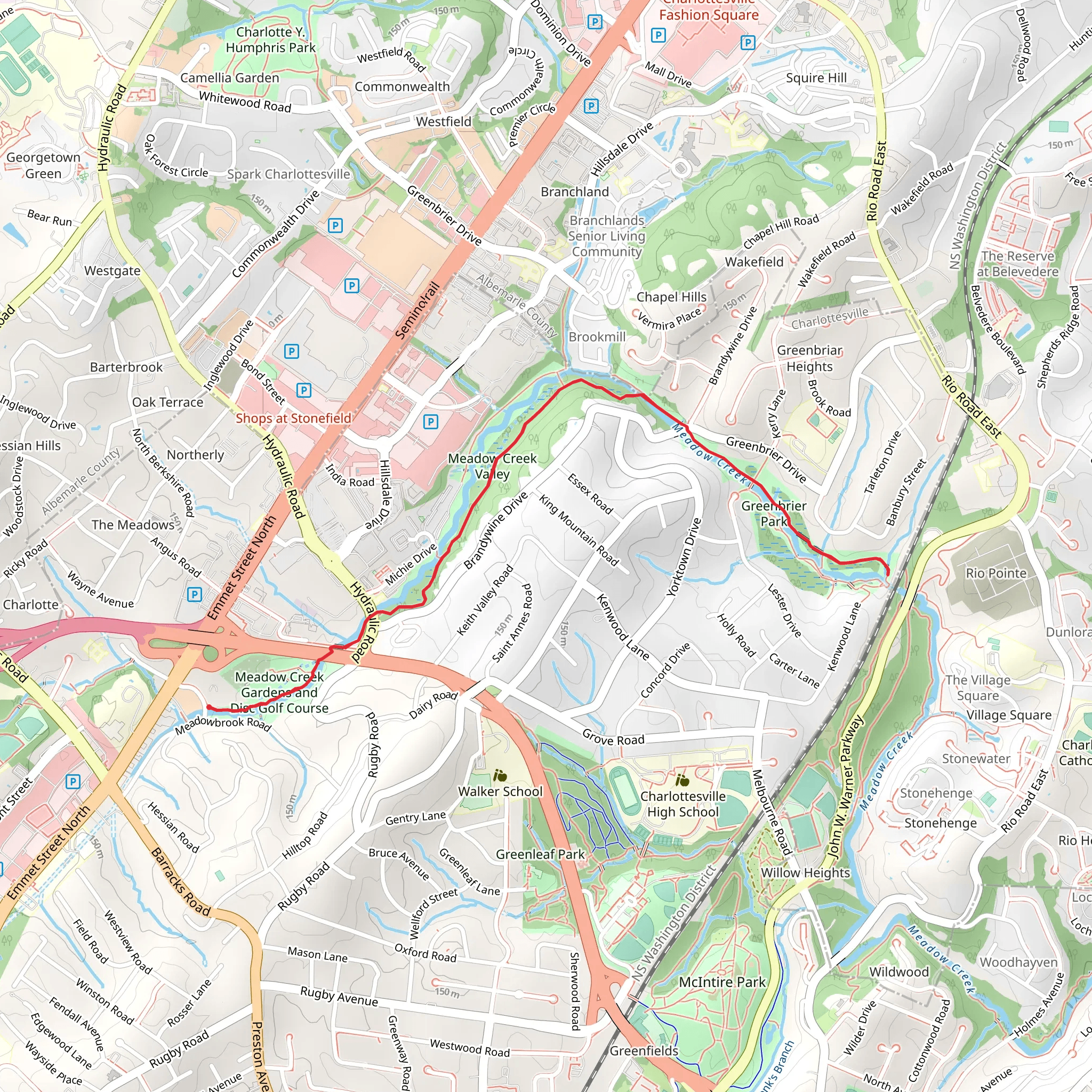 Rivanna Trail - Morton Drive mobile static map