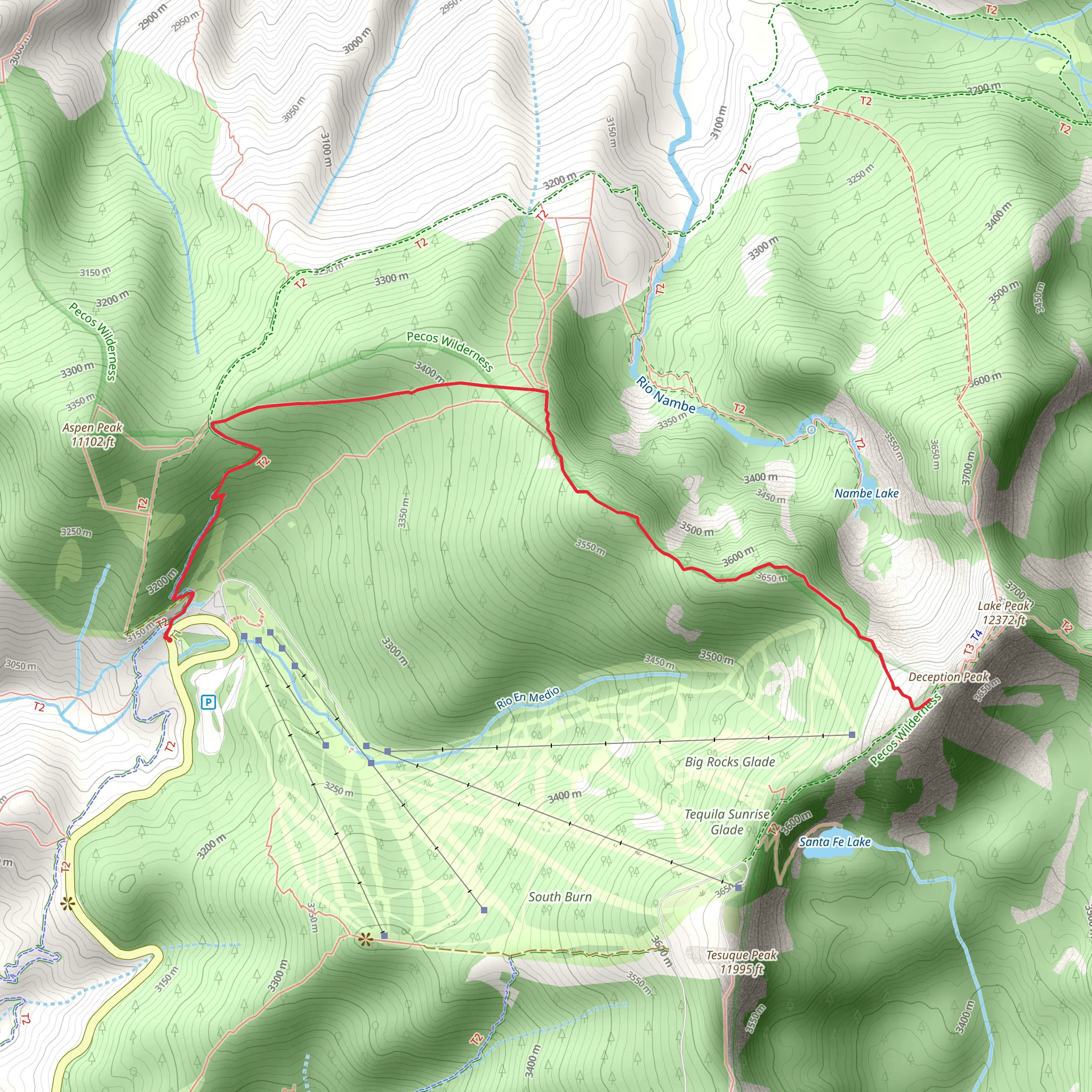 Ravens Ridge from Aspen Basin mobile static map