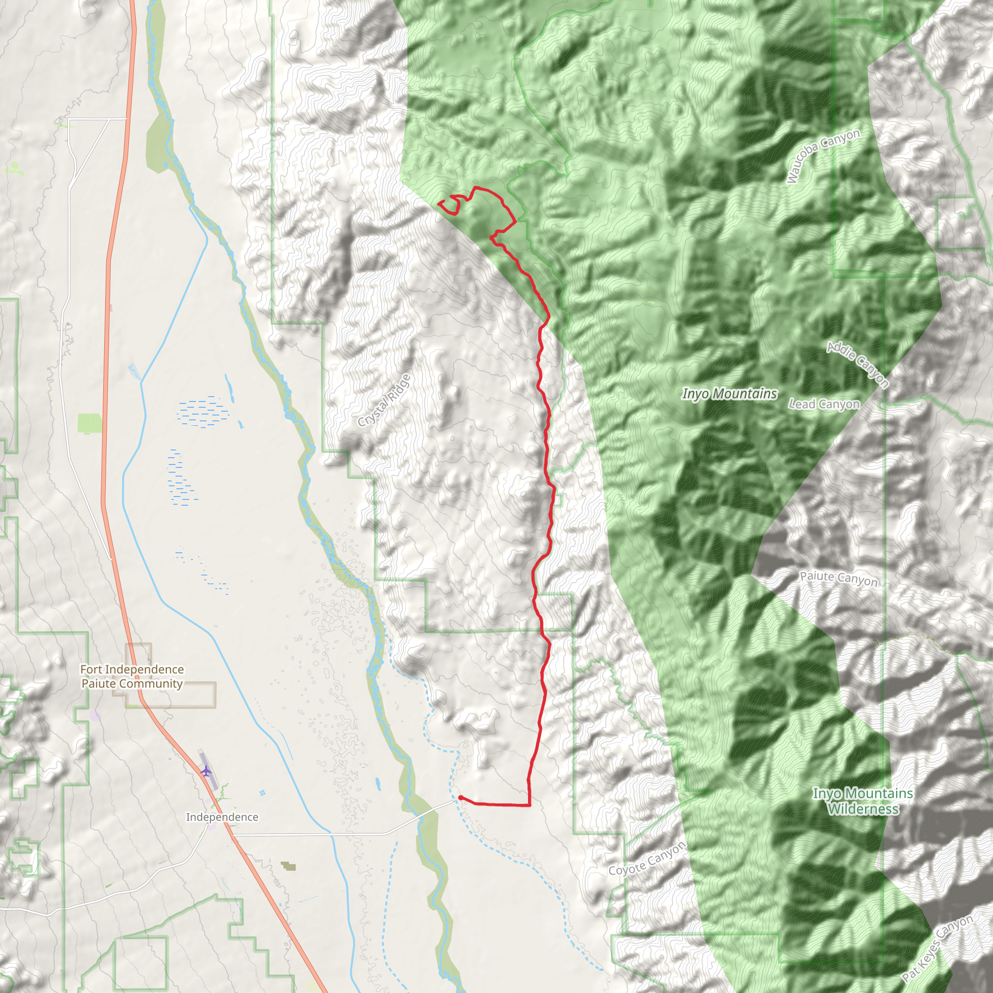 Mazourka Peak Trail mobile static map