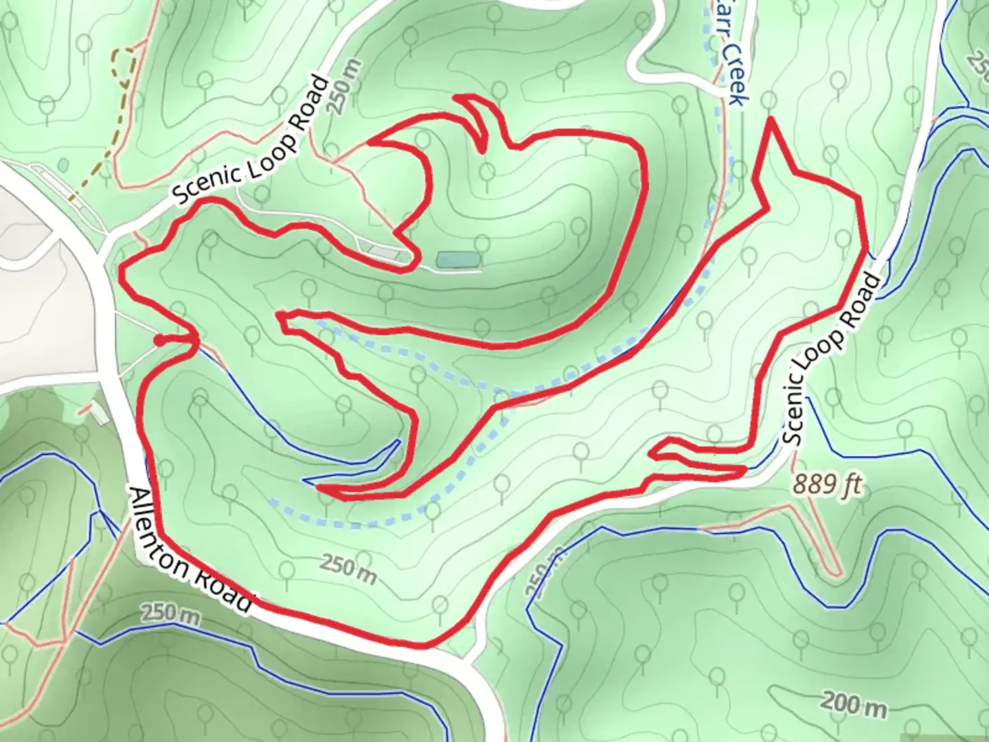 An image depicting the trail DeClue, Dark and Eagle Valley Loop Trail and its surrounding area.