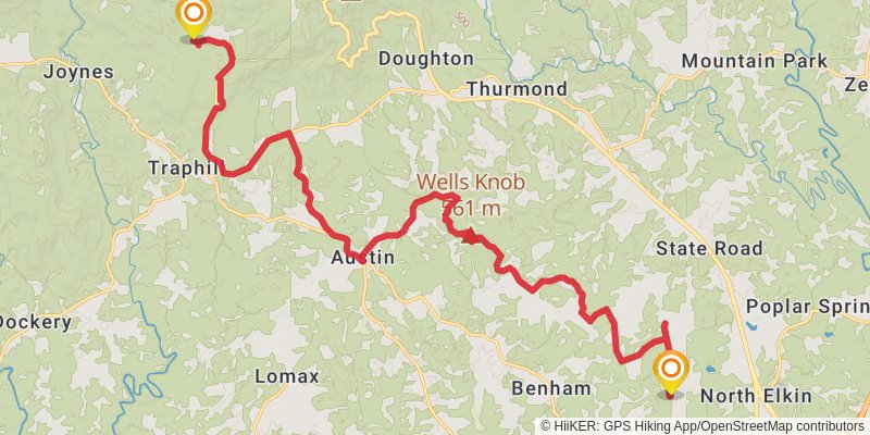 Mountains-to-Sea Trail stage 35 Map