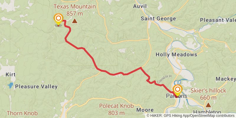 American Discovery Trail - West Virginia stage 10 Map