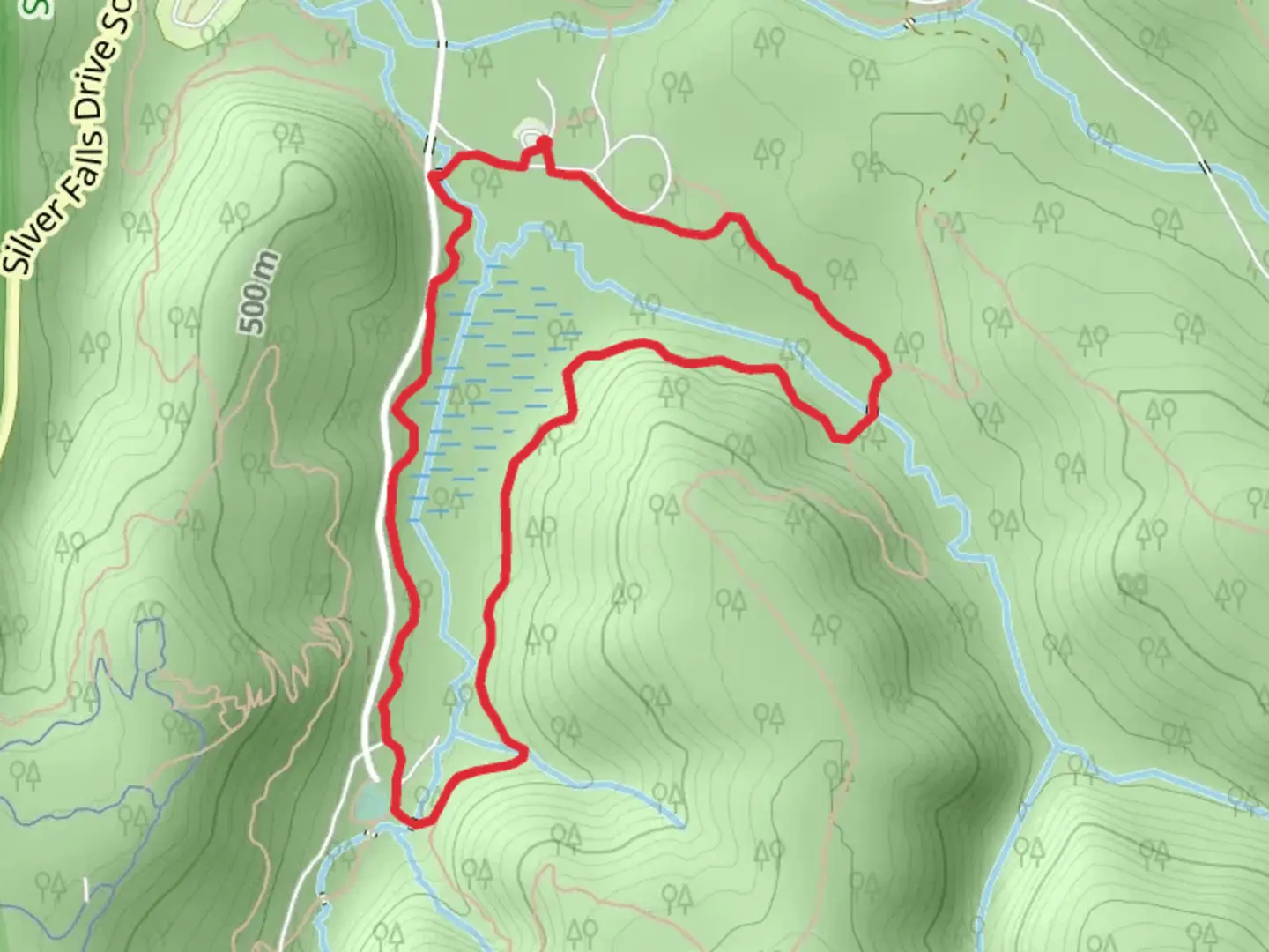 An image depicting the trail Howard Creek Loop and its surrounding area.