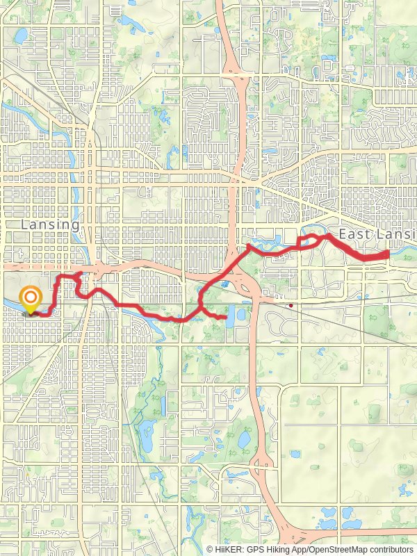 River Point Park, Potter Park, Crego Park and Kircher Park via Lansing River Trail