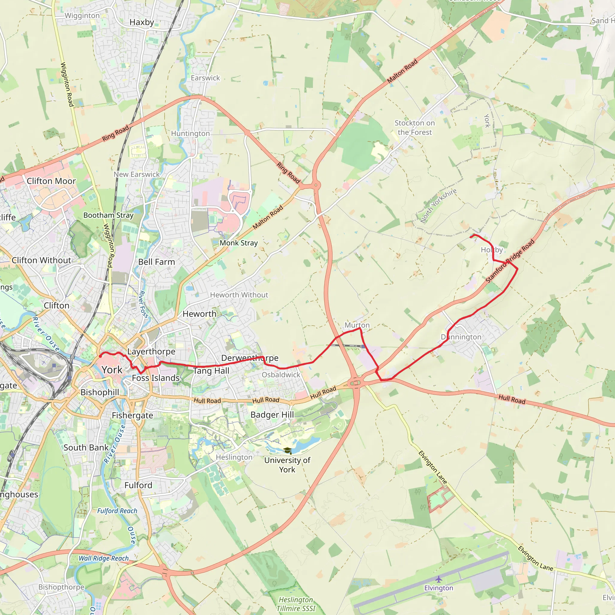 York to Holtby Walk mobile static map